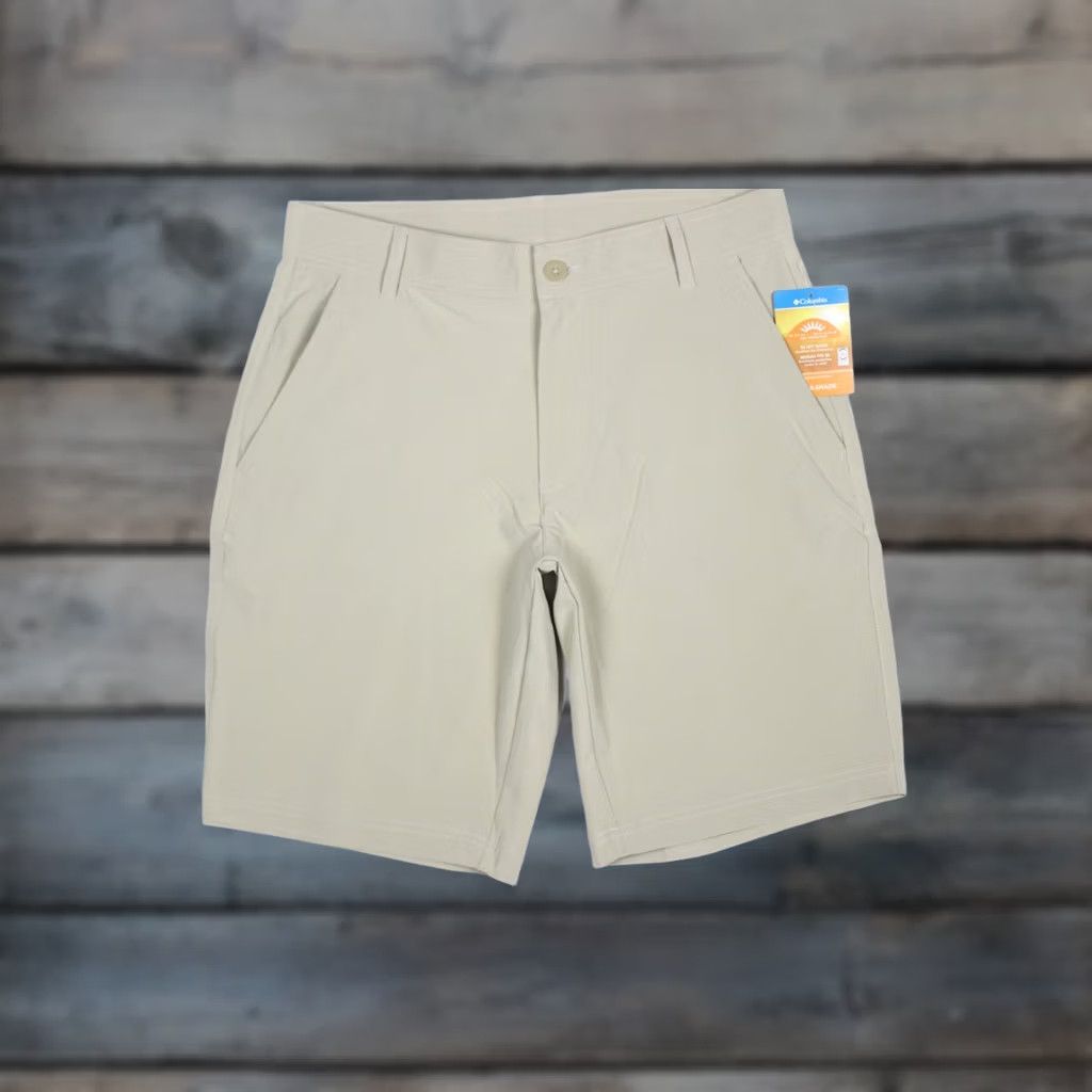 MILLY Columbia Men's Mill Creek 10" Hybrid Shorts Size 30 Beige Stretch XM2542 Size US 30 / EU 46 - 1 Thumbnail