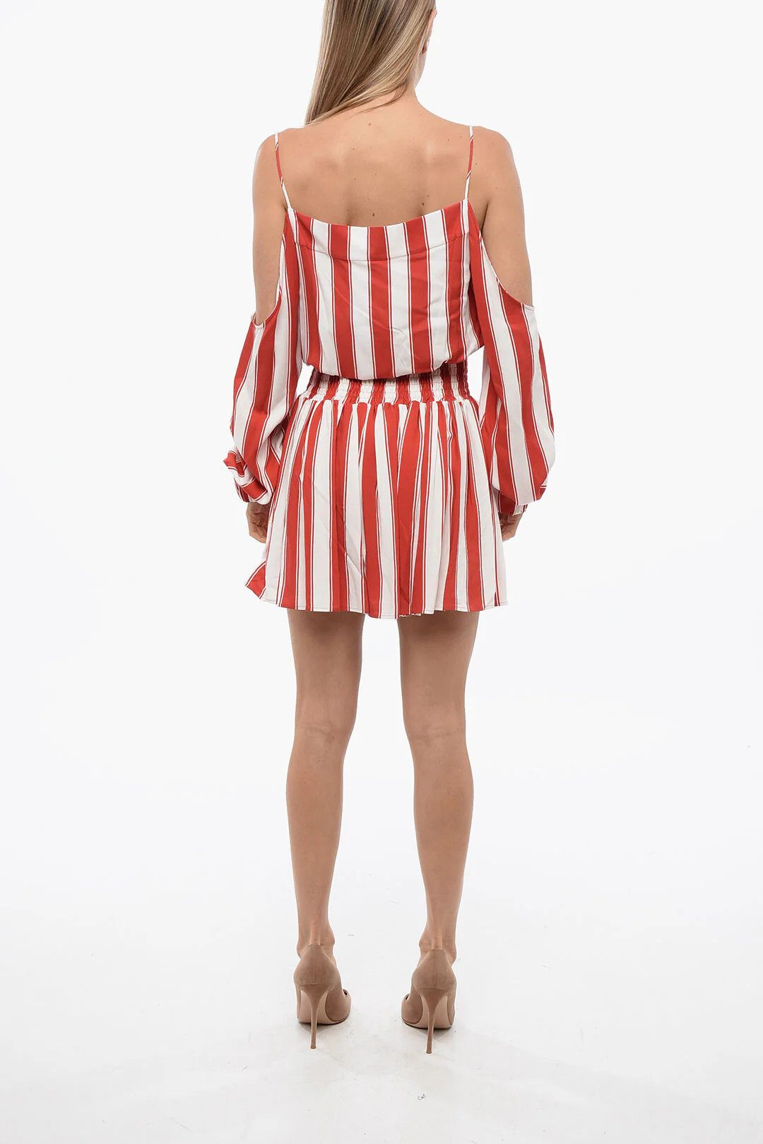Balmain og1mm0326 Viscose Mini Dress in Red Size M / US 6-8 / IT 42-44 - 2 Thumbnail