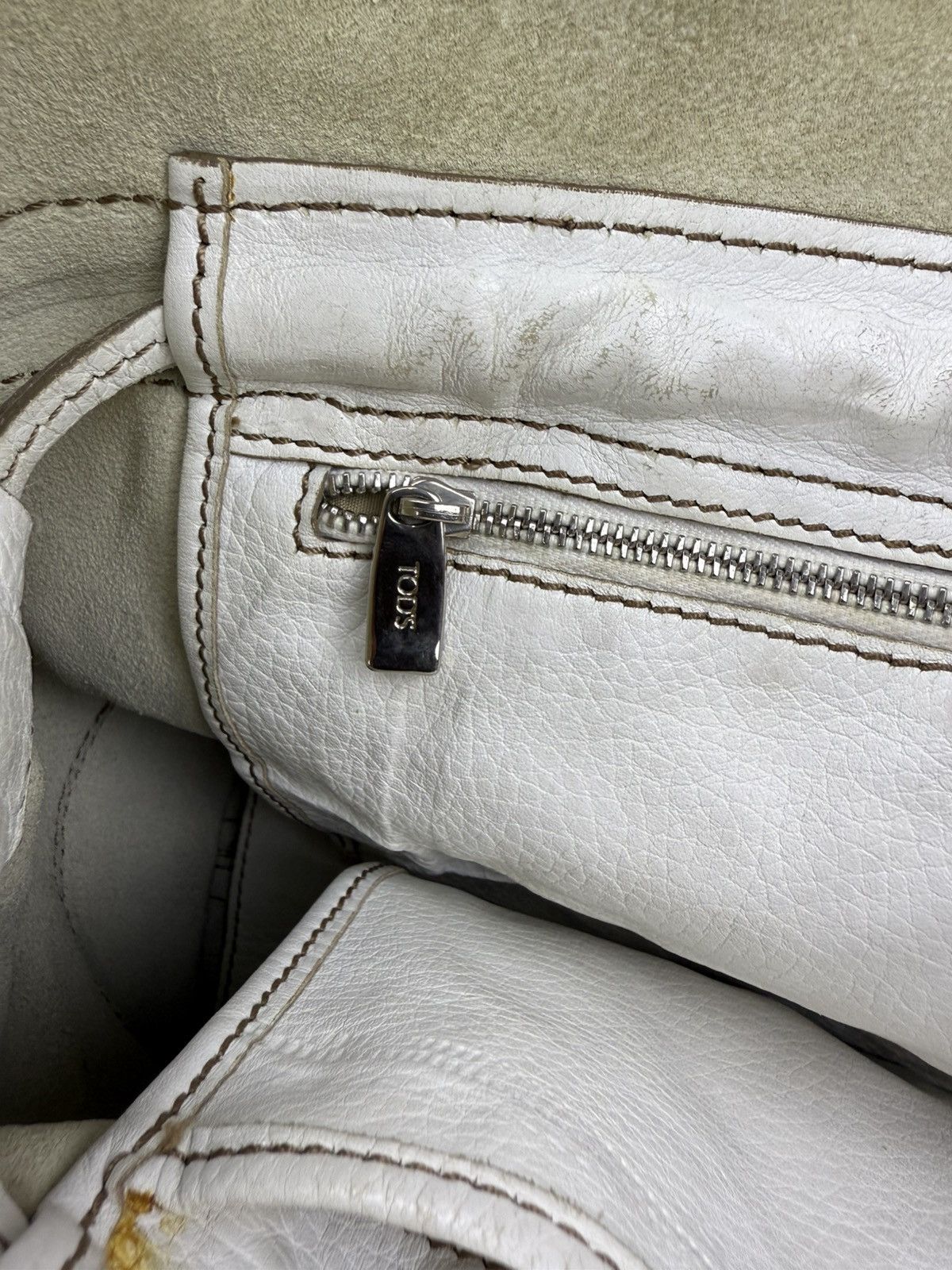 Tod's Authentic✅ 2005 D-Bag Tod’s White Leather Hand Bag Size ONE SIZE - 9 Thumbnail