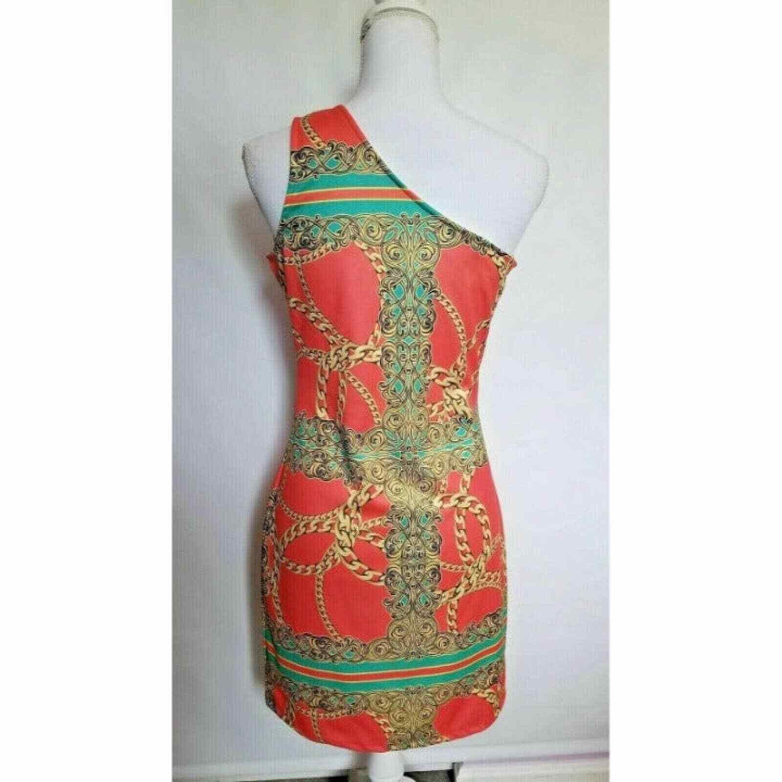 Other B Sharp Juniors Woman's Large L Dress Orange Chain Detailin Size L / US 10 / IT 46 - 6 Thumbnail