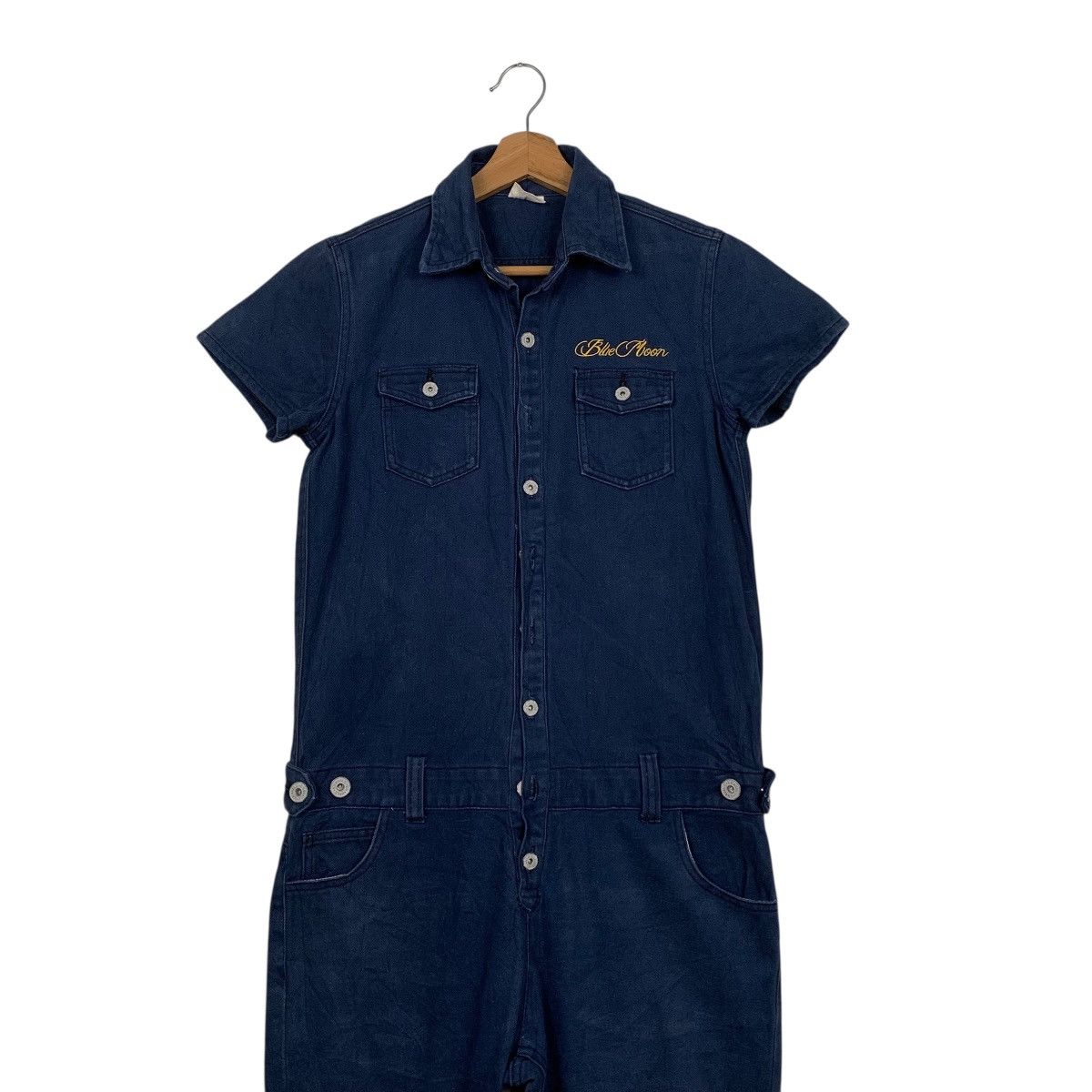 Japanese Brand Moon Blue Hoist Metropolis USA Jumpsuit Size 32" / US 10 / IT 46 - 4 Thumbnail