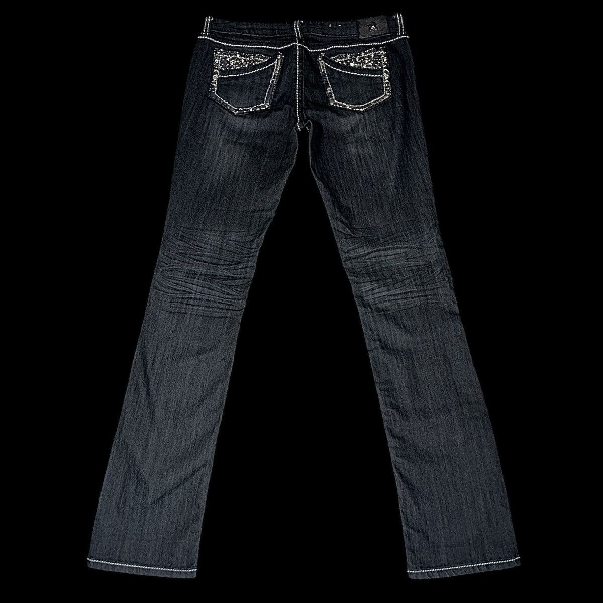Japanese Brand Antique Rivet Crystal Studded Distressed Jeans Size US 30 / EU 46 - 5 Thumbnail