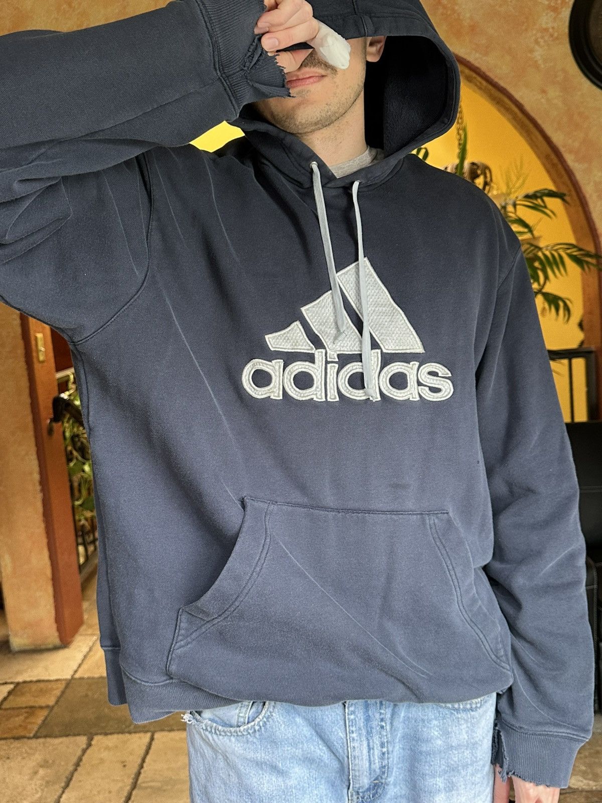 Adidas 🪡 distressed vintage Adidas hoodie xl Size US XL / EU 56 / 4 - 2 Thumbnail
