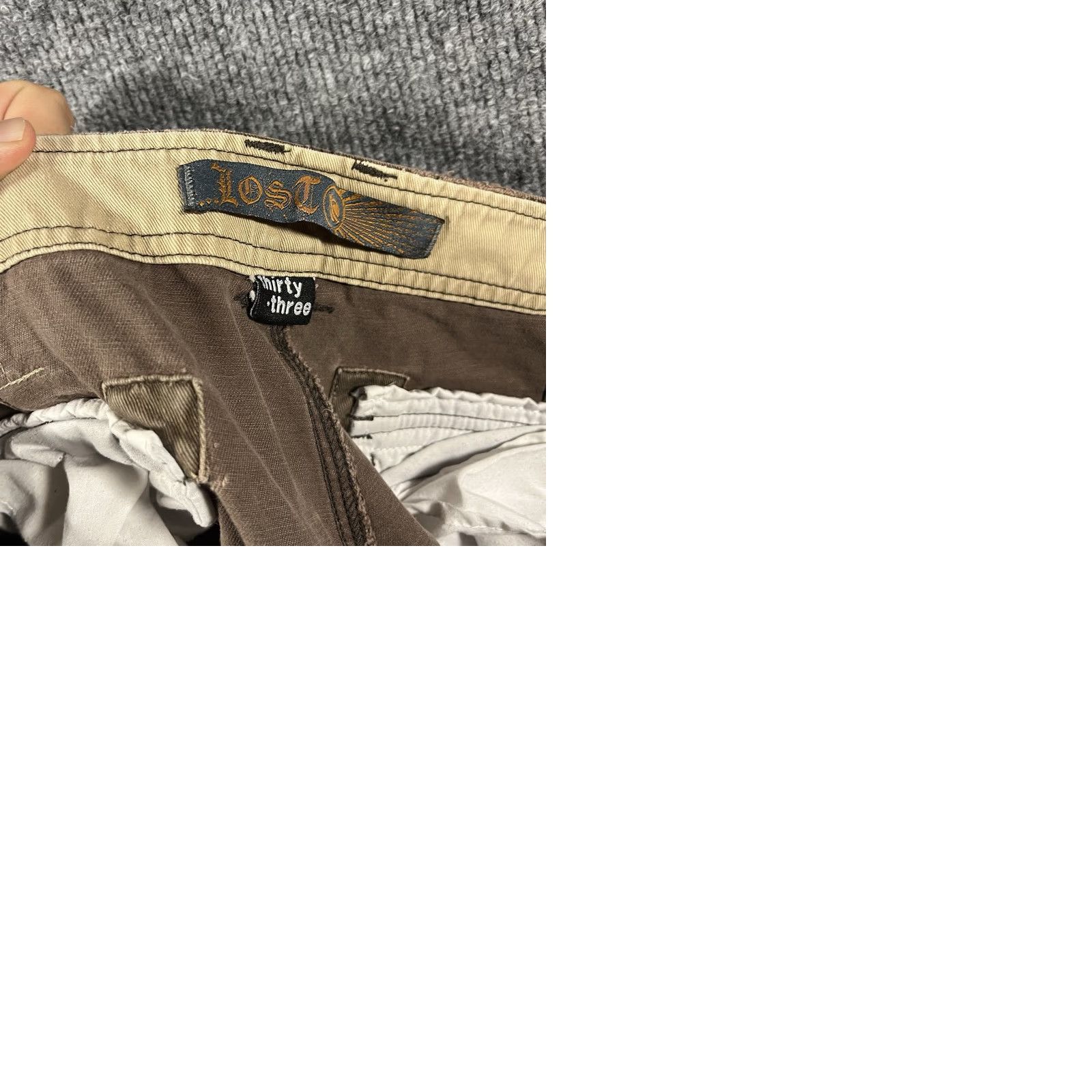 Vintage VINTAGE Lost ENTERPRISES Cargo Shorts Mens 33 Brown Cotton Ripstop 90s Baggy Pockets Adjustable Waist Baggy Mens Size US 33 - 9 Thumbnail