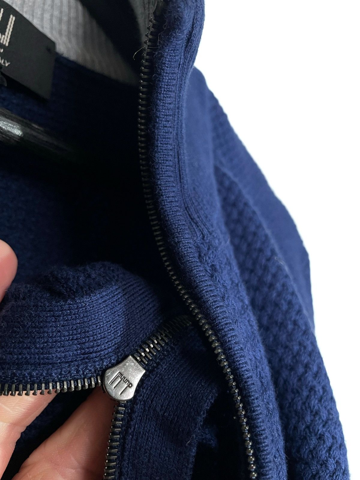 Alfred Dunhill Dunhill Blue Luxury Zip Cotton Sweater Size XL Made In Italy Size US XL / EU 56 / 4 - 7 Thumbnail