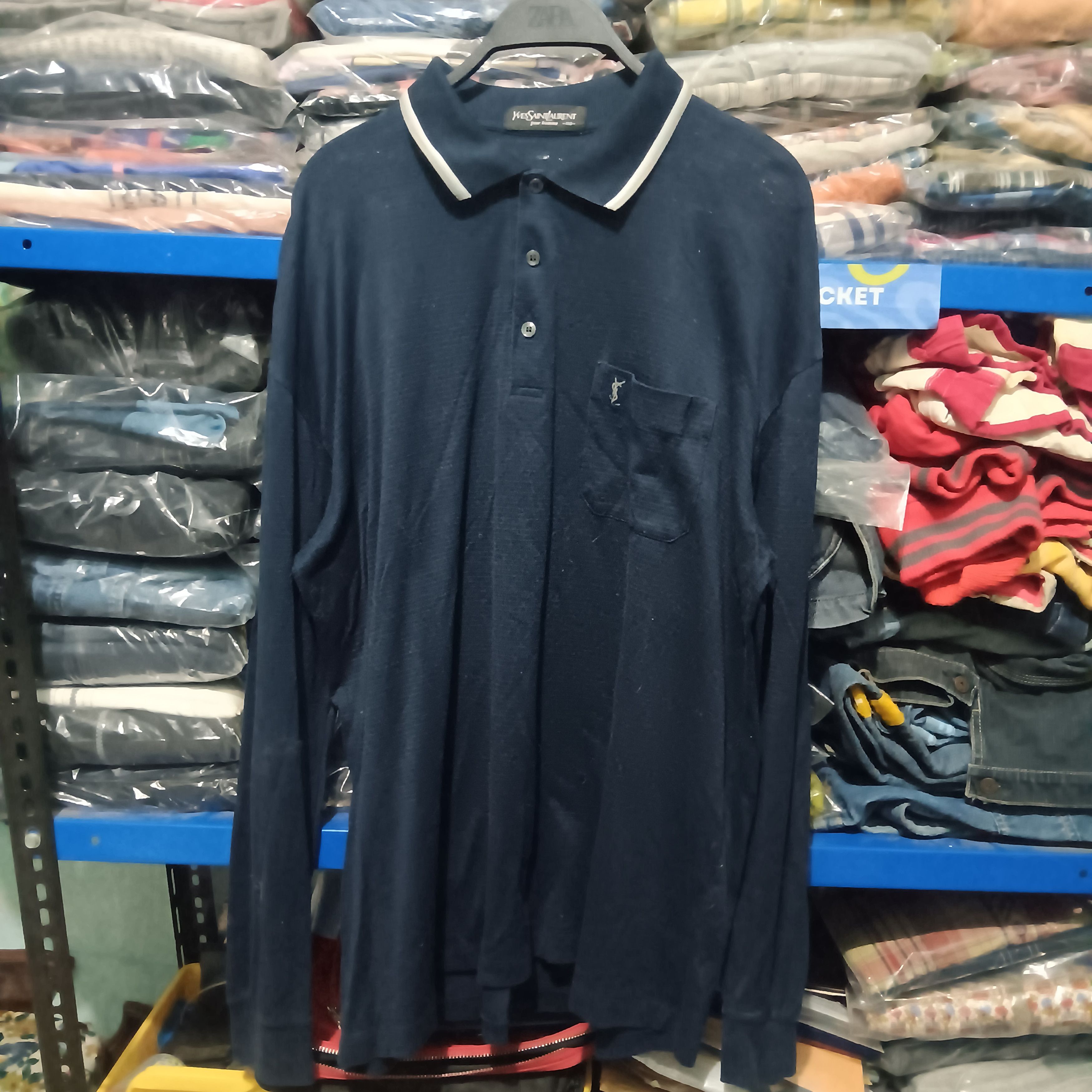 Yves Saint Laurent Vintage Yves Saint Laurent polo shirt long sleeve Size US XL / EU 56 / 4 - 1 Thumbnail