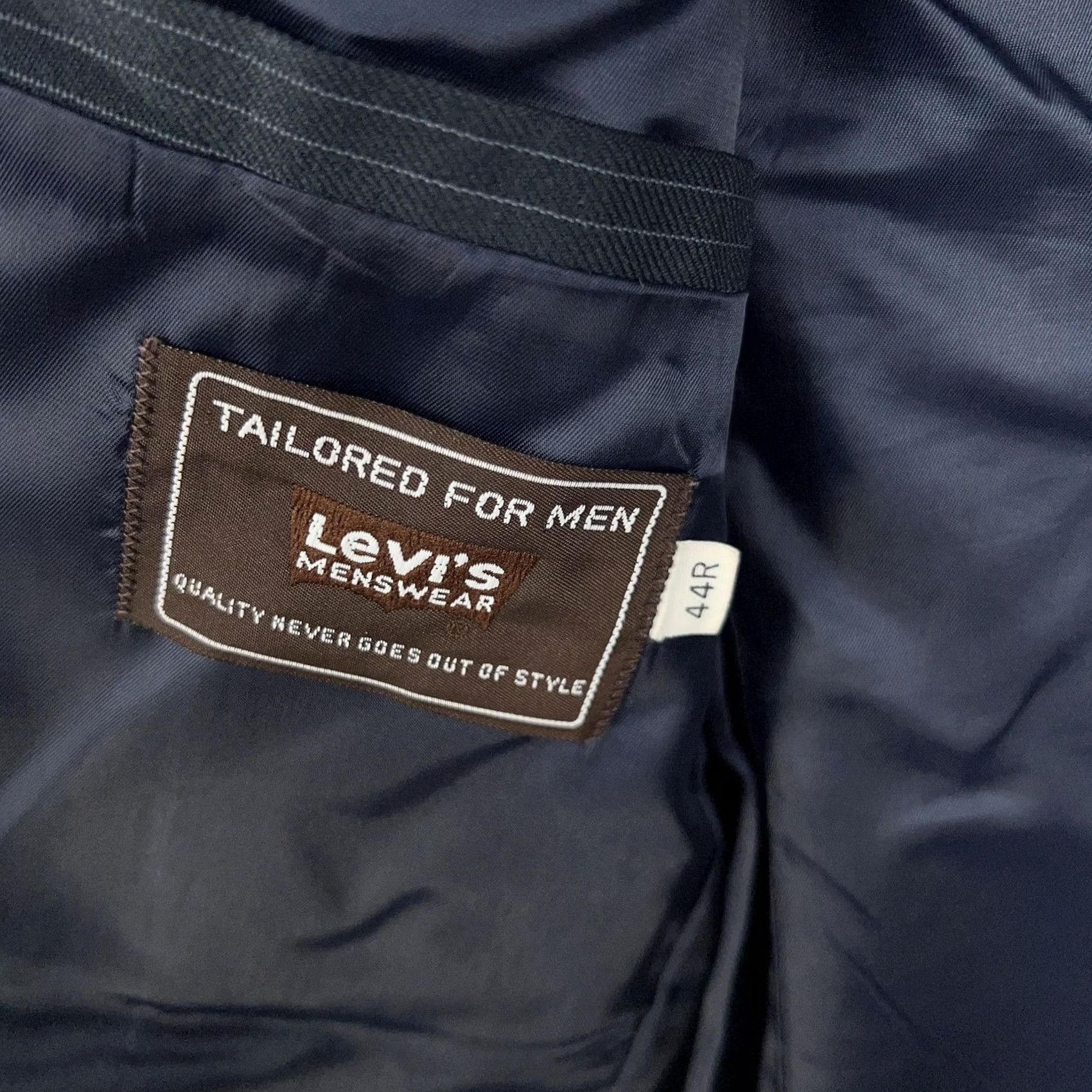 Levi's VINTAGE Levi's Blazer Mens 44R Pinstripe Action Suit Sta Prest Jacket 80s Size 44R - 5 Thumbnail