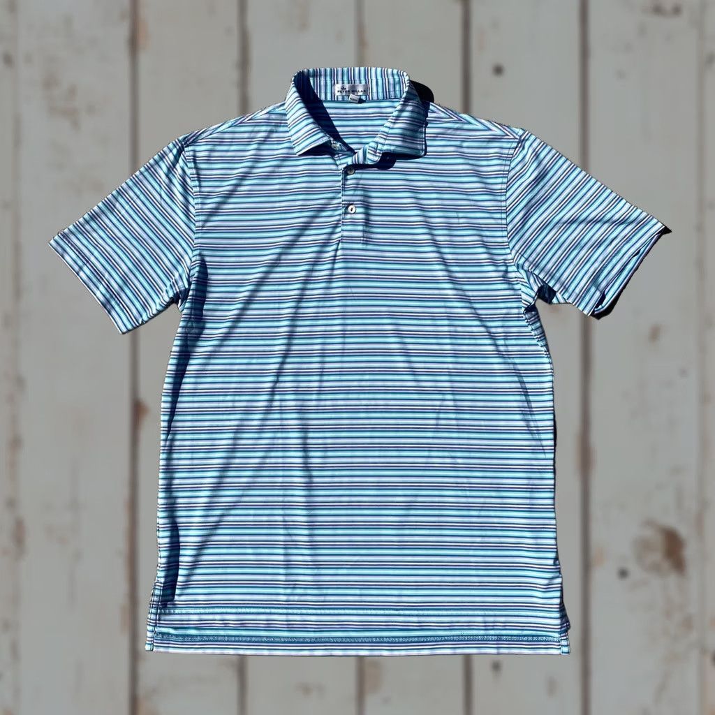 Peter Millar Peter Millar Polo Shirt M Blue Striped Golf Polo Shirt Mens Short Sleeve Casual Activewear Classic Summer Comfort Size US M / EU 48-50 / 2 - 1 Thumbnail