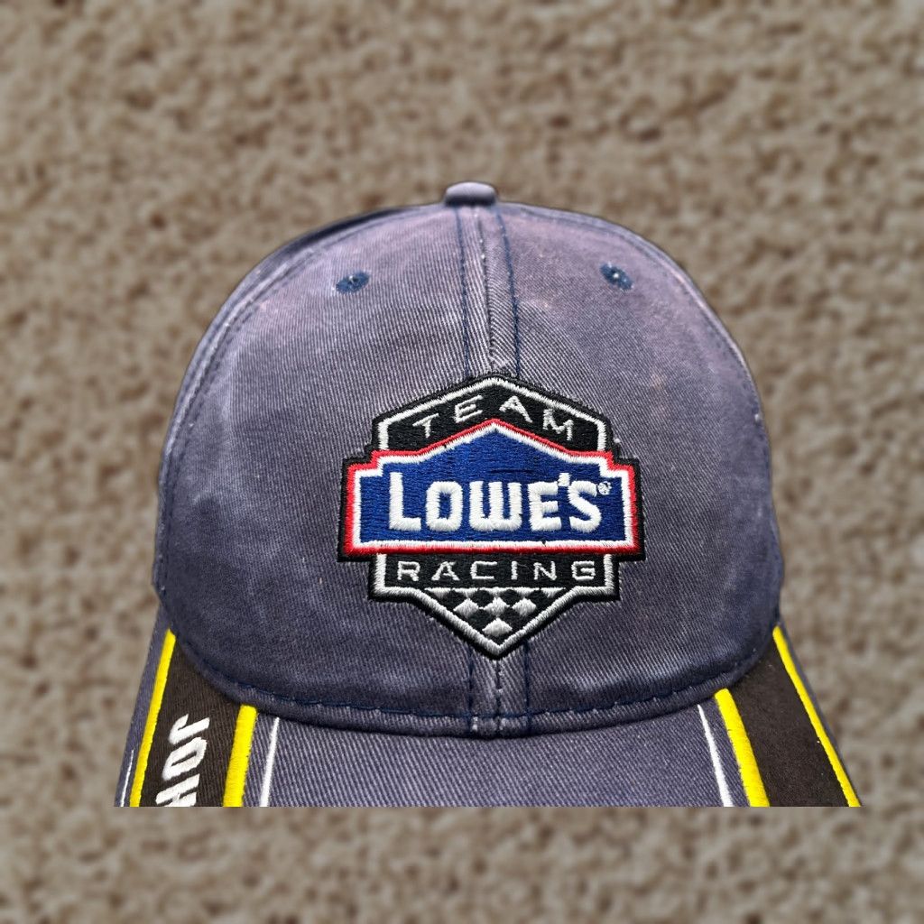 Chase Authentics Team Lowes Racing Team Hat Cap Strap Back Adult One Size Blue 100% Cotton #48 Size ONE SIZE - 1 Thumbnail