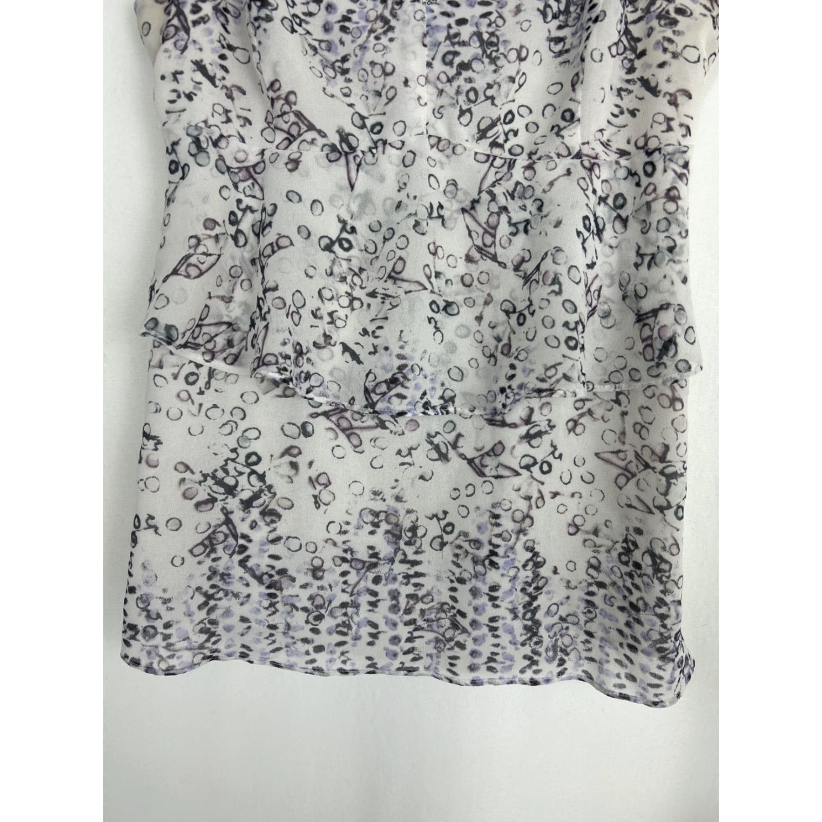 Vintage Cabi Womens Small Purple Circle Abstract Design Ruffle Layer Tank Top Size S / US 4 / IT 40 - 6 Thumbnail