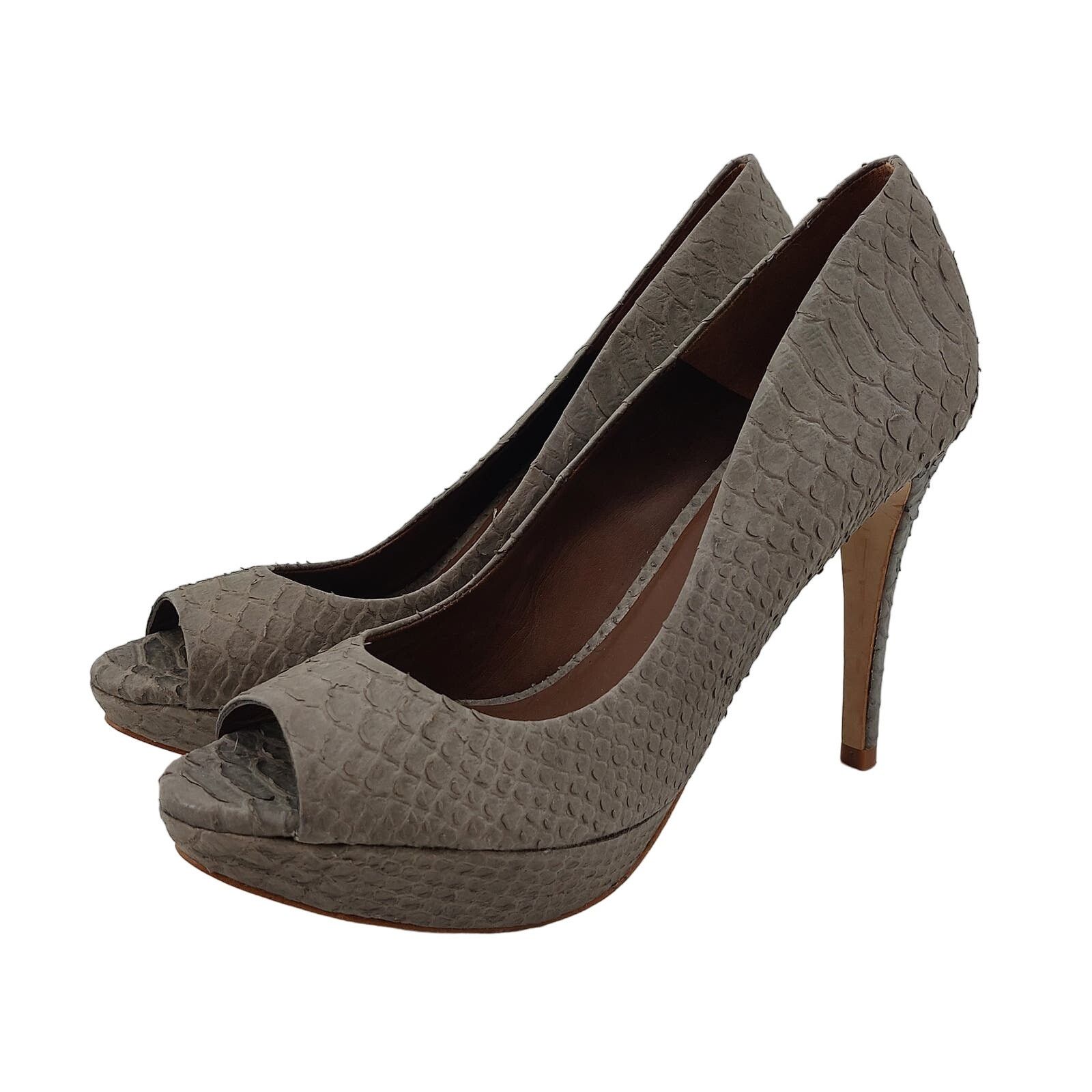 Zara Zara Snake Embossed Animal print Pumps Heels 8- 8.5 / 39 Size US 8 / IT 38 - 1 Thumbnail