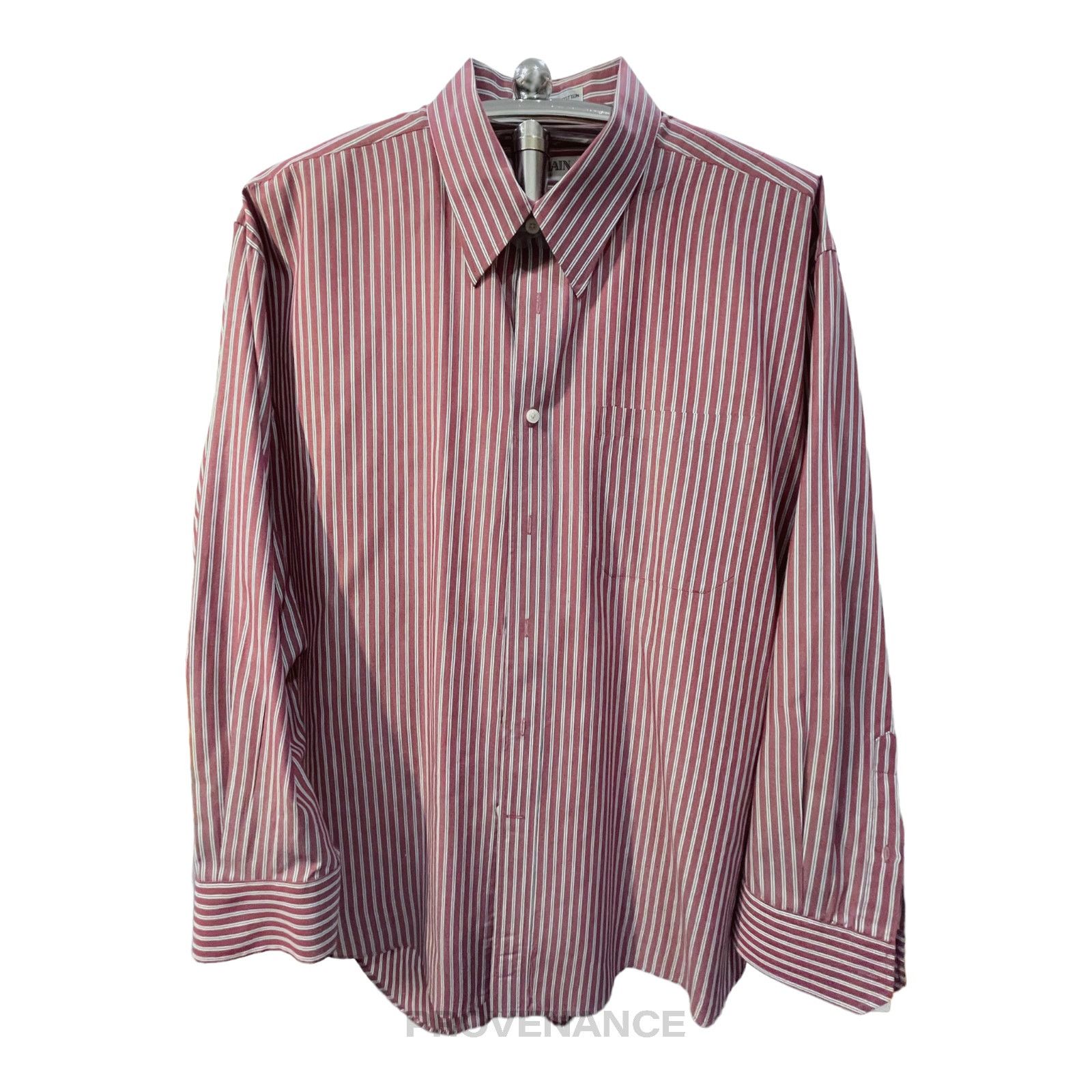 Balmain 🔴 Balmain Button Down Shirt - Red/White Striped Size US XL / EU 56 / 4 - 2 Thumbnail
