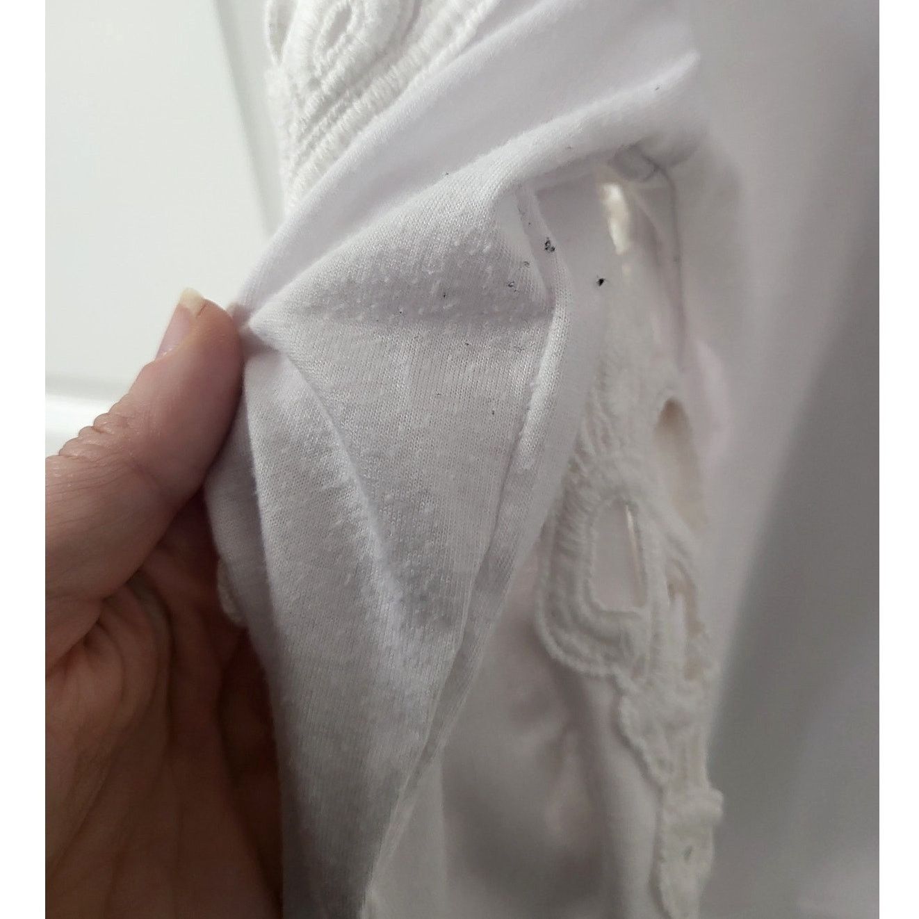 Other Versona White Top with Crochet 3/4 Sleeves - Small Size S / US 4 / IT 40 - 4 Thumbnail