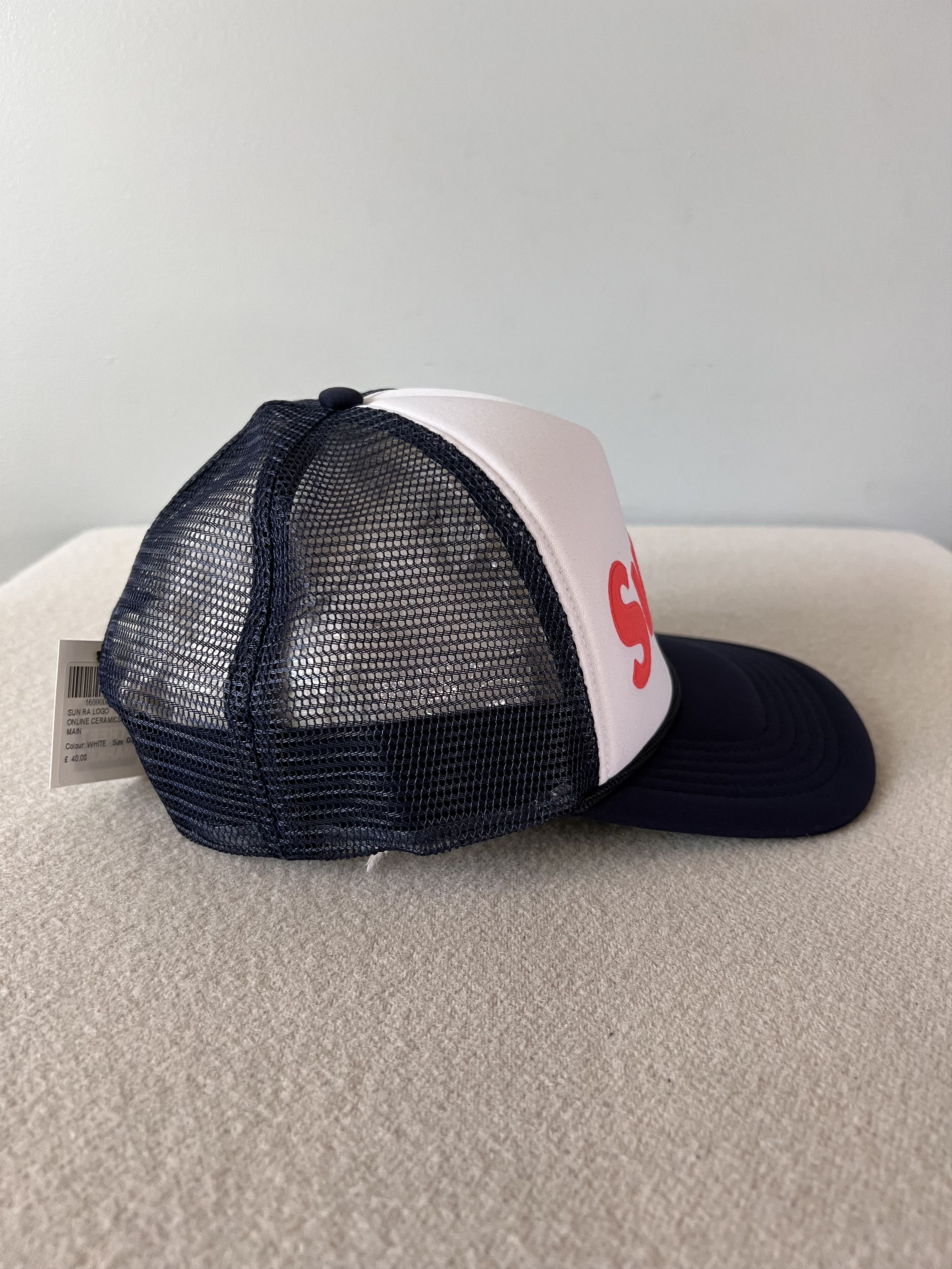 Online Ceramics Online Ceramics Sun Ra Logo Trucker Hat in White Size ONE SIZE - 3 Thumbnail