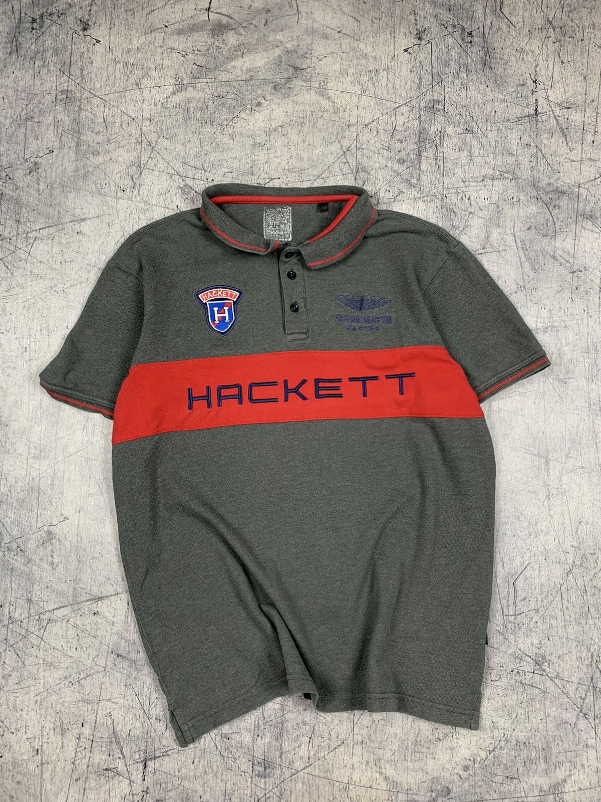Hackett Vintage Hackett Aston Martin Racing Polo Luxury Logo Size US L / EU 52-54 / 3 - 2 Thumbnail