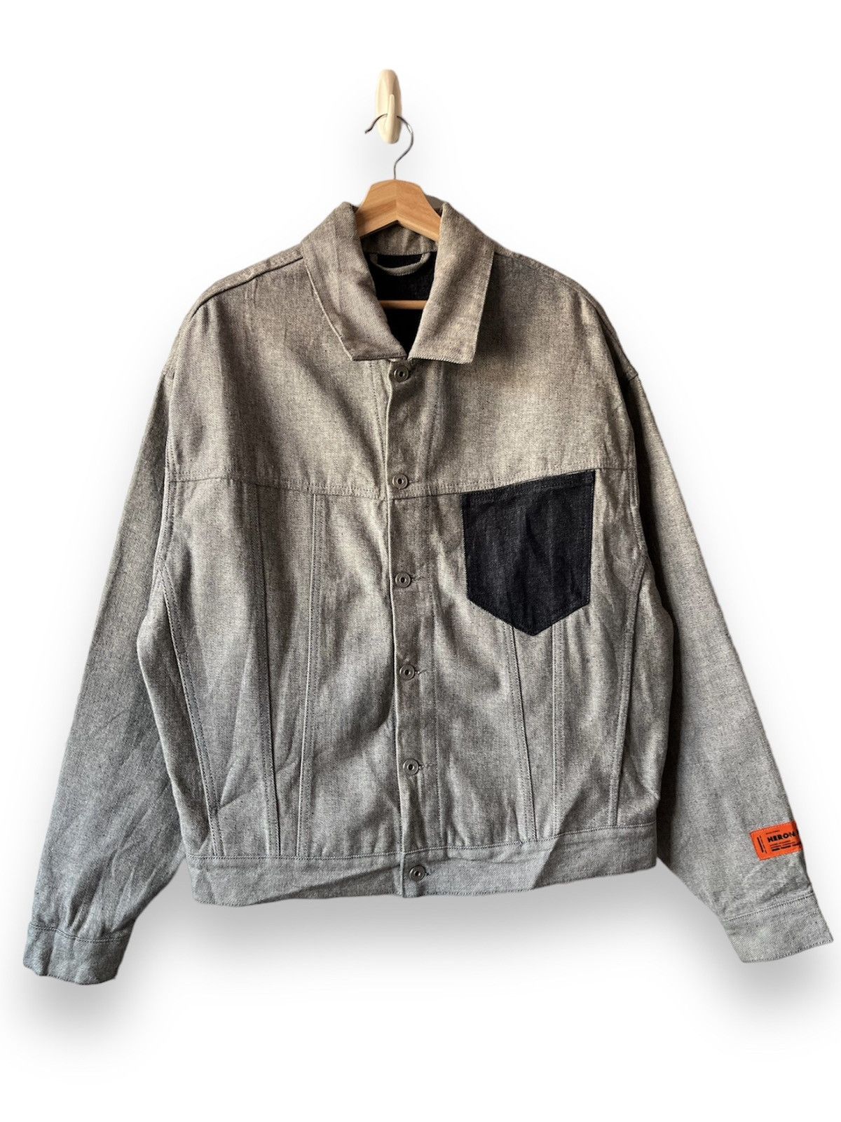 Designer × Heron Preston Heron Preston Raw Denim Trucker Jacket Size US L / EU 52-54 / 3 - 2 Thumbnail