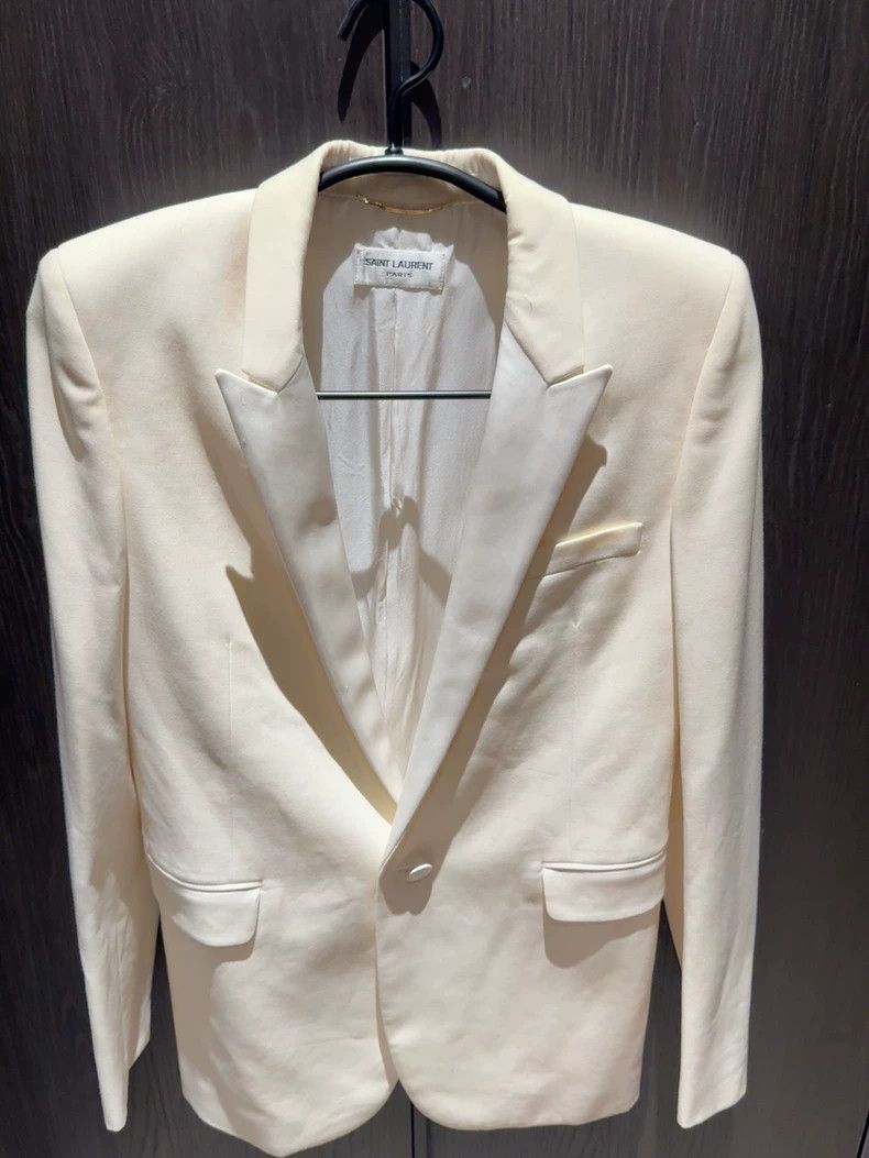 Saint Laurent Paris Saint Laurent White Suit Jacket for Spring Size US M / EU 48-50 / 2 - 1 Thumbnail