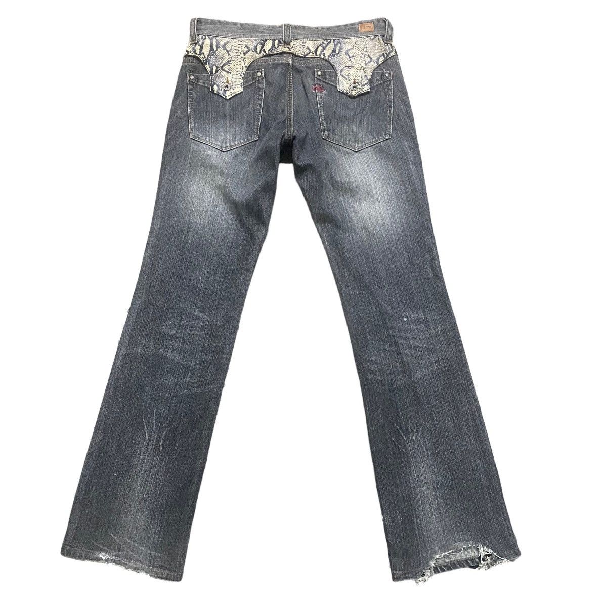 Nicole Club NCFM Leather Snake Skin Denim Flare Jeans Size US 30 / EU 46 - 9 Thumbnail