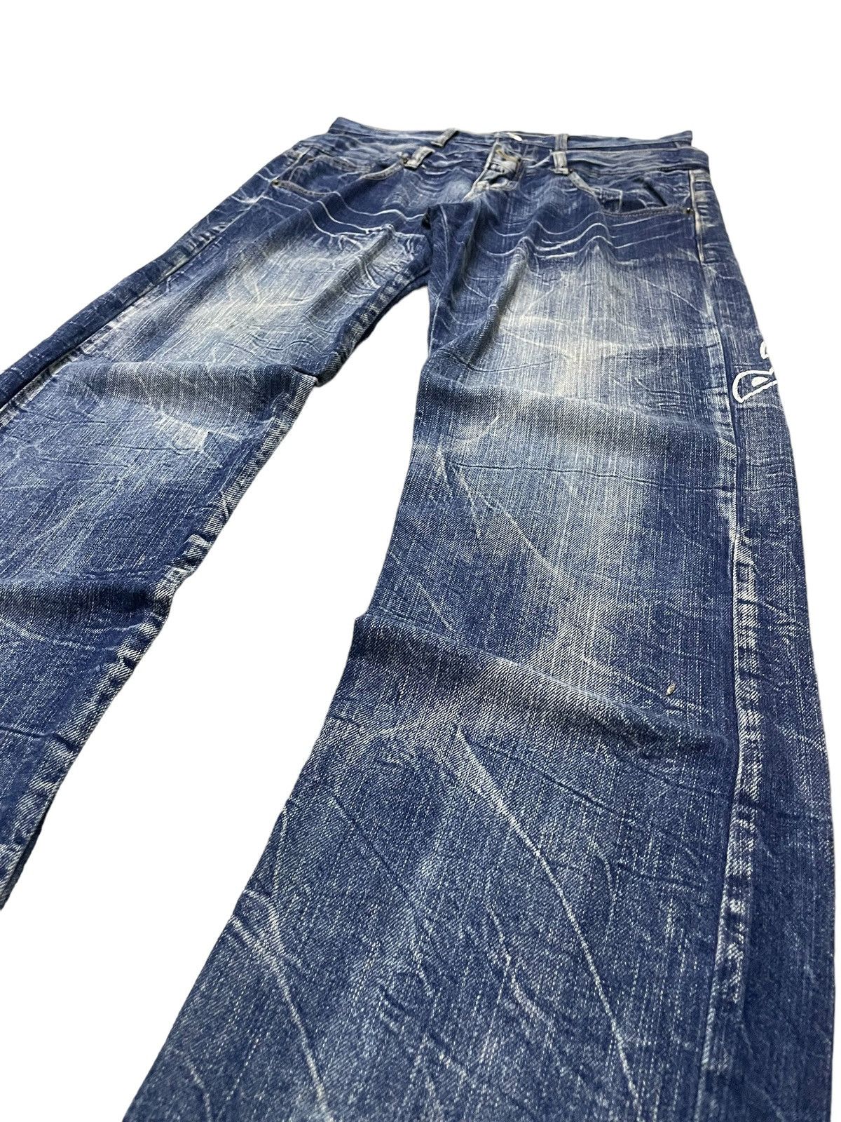 Hysteric Glamour × Japanese Brand 🪽 BackForth Japan Goth Wing Double Waist Loose Jeans Size US 32 / EU 48 - 13 Thumbnail