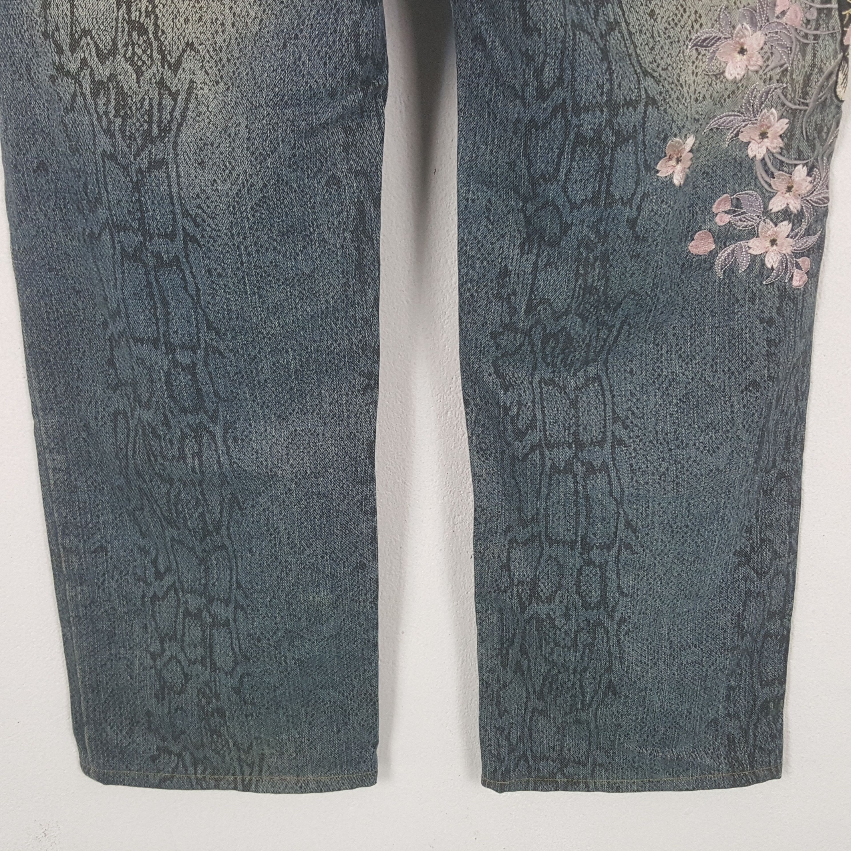 Karakuri Tamashii Vintage Karakuri Tamashi Embroidery Japan Denim Jeans RR22 Size US 32 / EU 48 - 6 Thumbnail