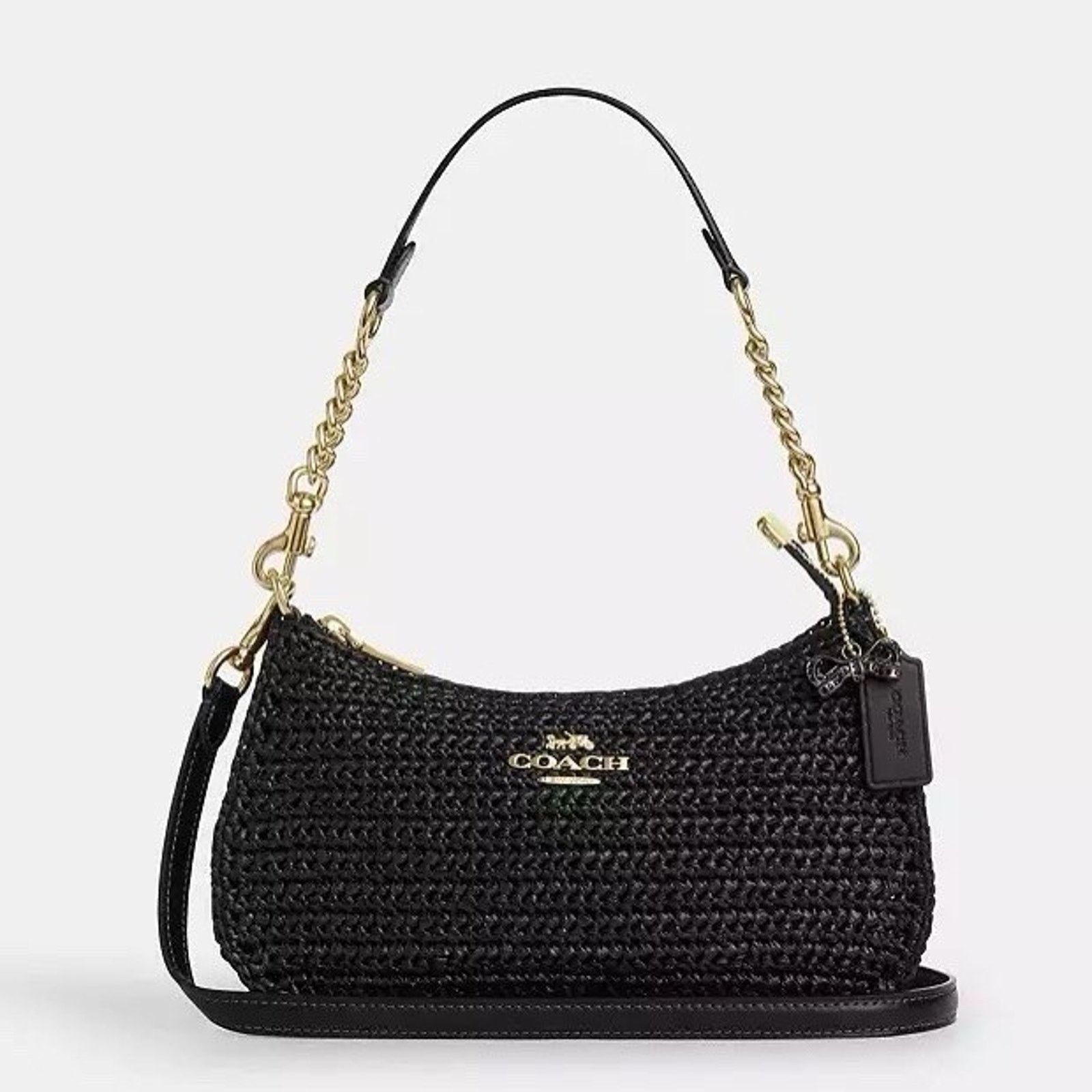 Coach NWT Coach Teri Shoulder Bag Crossbody CBI17 Straw Gold/Black Size ONE SIZE - 7 Thumbnail