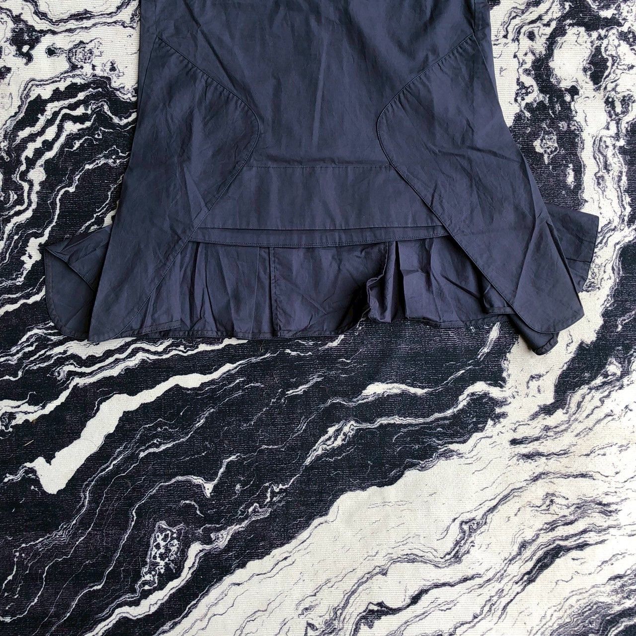 Marni Vintage Marni Navy Ruffle Hem Cotton Top 38 Size XS / US 0-2 / IT 36-38 - 4 Thumbnail