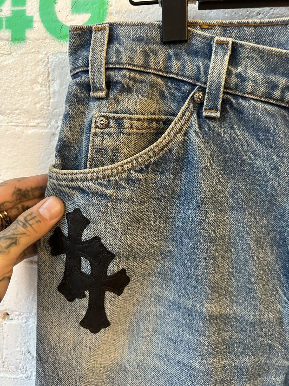 Chrome Hearts Chrome Hearts PERFECT sky wash levi jeans cross patch Size US 34 / EU 50 - 2 Thumbnail