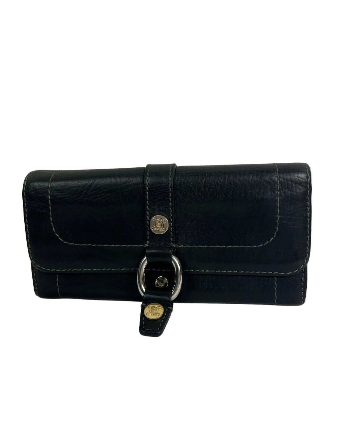 Celine Celine Black Leather Long Wallet Size ONE SIZE - 1 Thumbnail