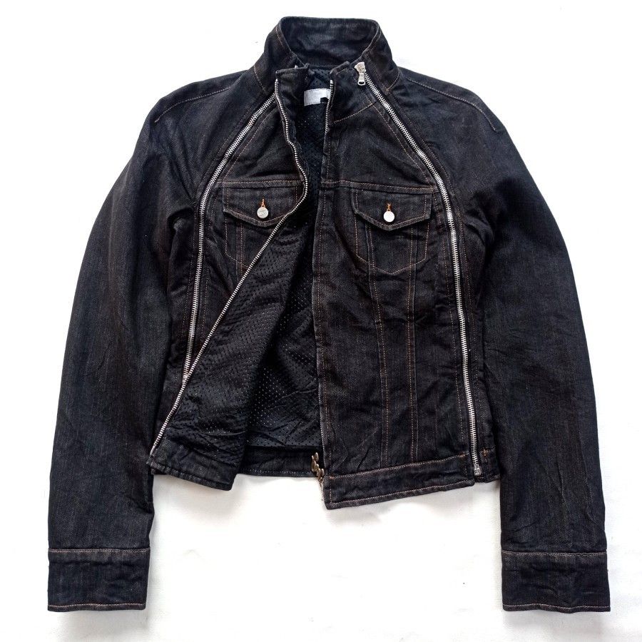 Iceberg ice jeans triple zip denim biker jacket Size S / US 4 / IT 40 - 3 Thumbnail