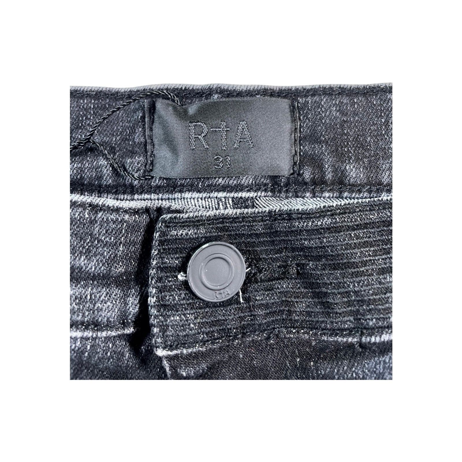 Rta RTA Embroidered Black Wash Jeans Size US 31 - 4 Thumbnail