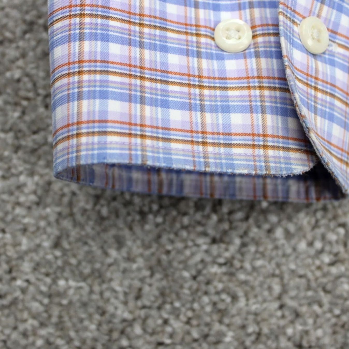 Peter Millar Peter Millar Mens Large Blue/Orange Checkered 100% Cotton Long Sleeve Button-Down Shirt Size US L / EU 52-54 / 3 - 5 Thumbnail