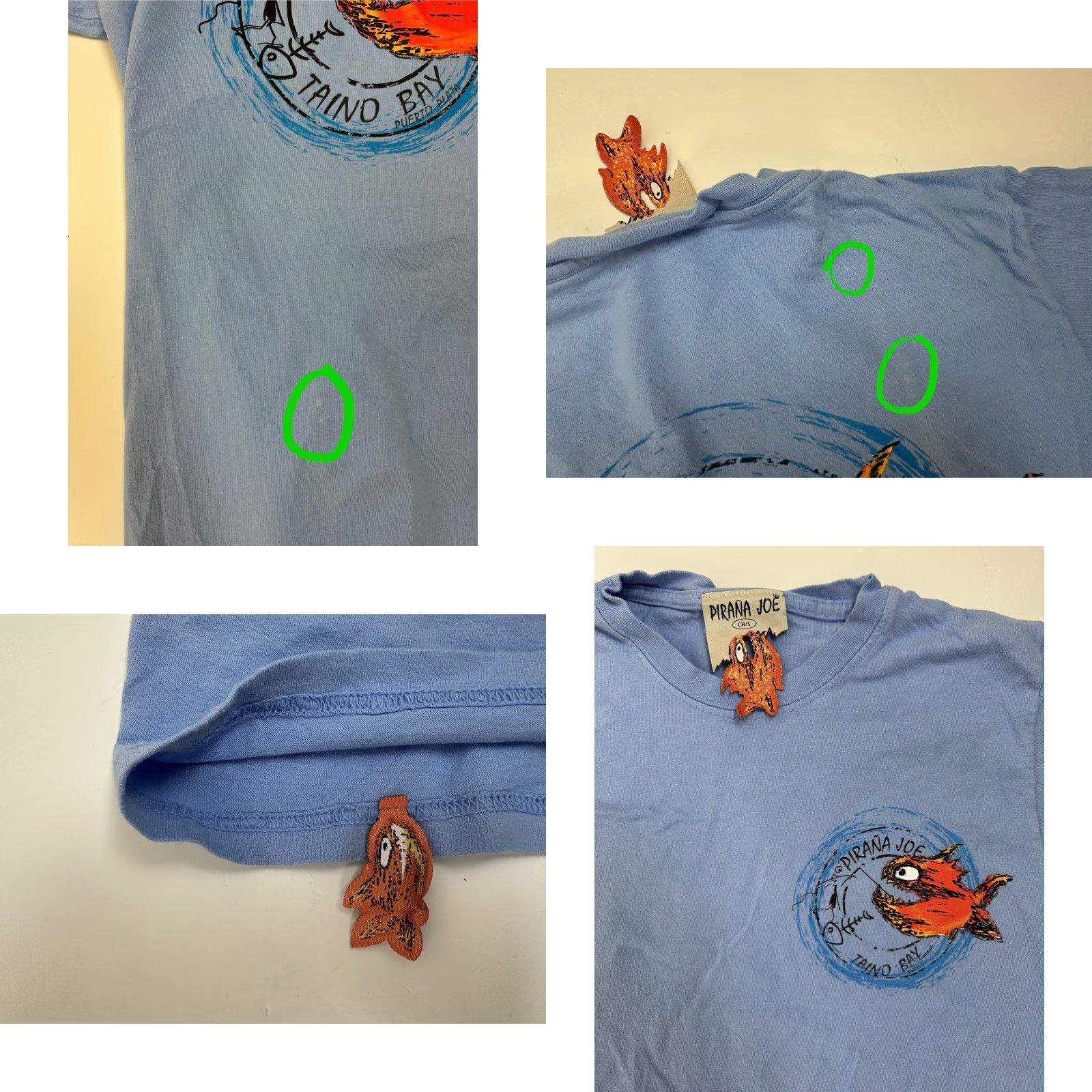 Vintage Pirana Joe Taino Bay Puerto Plata Souvenir Shirt Small Unisex Adults Blue Crew Neck Short Sleeve Cotton Jersey Beach Casual Mens Women’s? Size US S / EU 44-46 / 1 - 9 Thumbnail