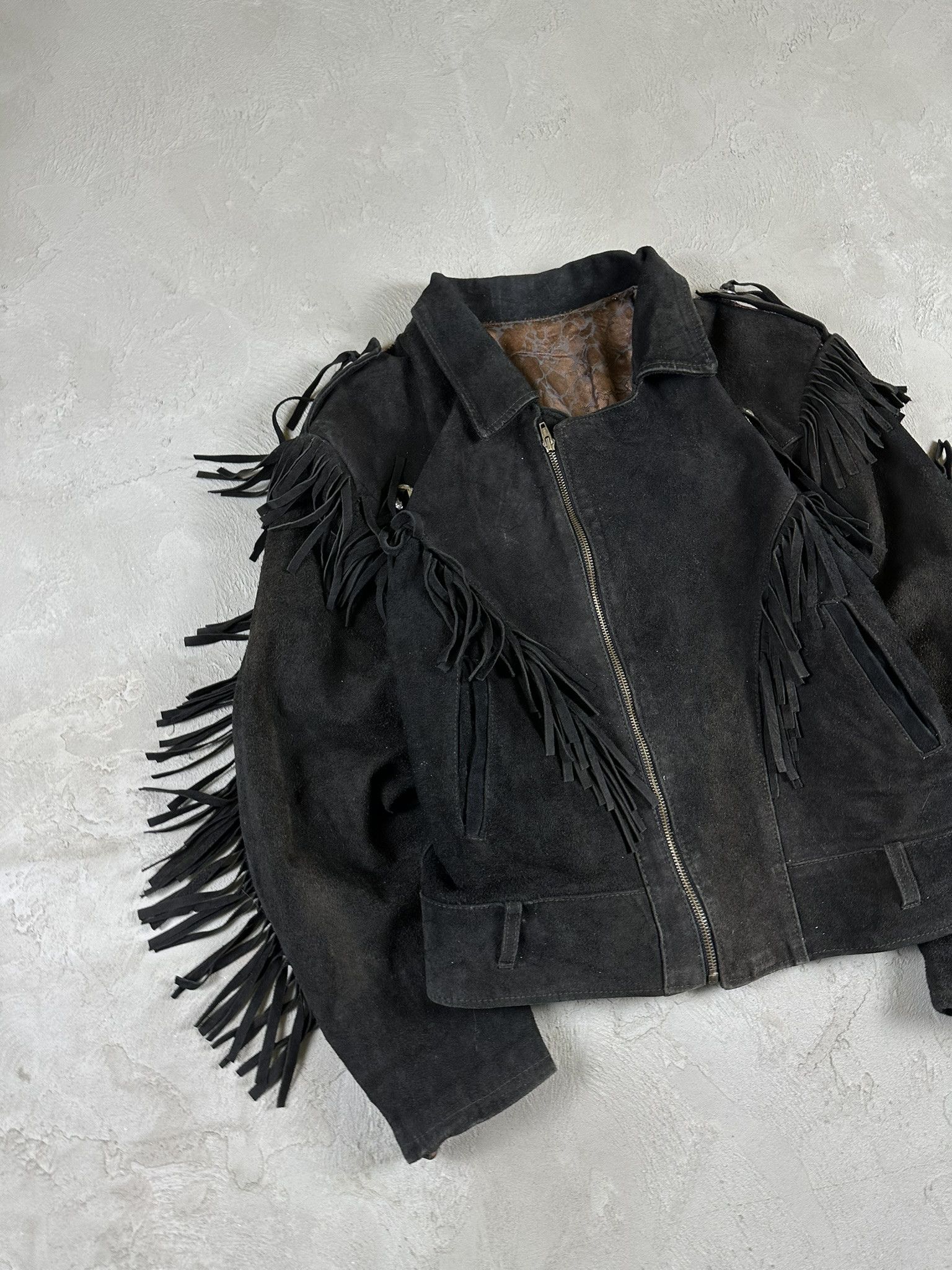 Genuine Leather Vintage Suede Avant Garde Cowboy Boxy Leather Jacket Size US M / EU 48-50 / 2 - 2 Thumbnail
