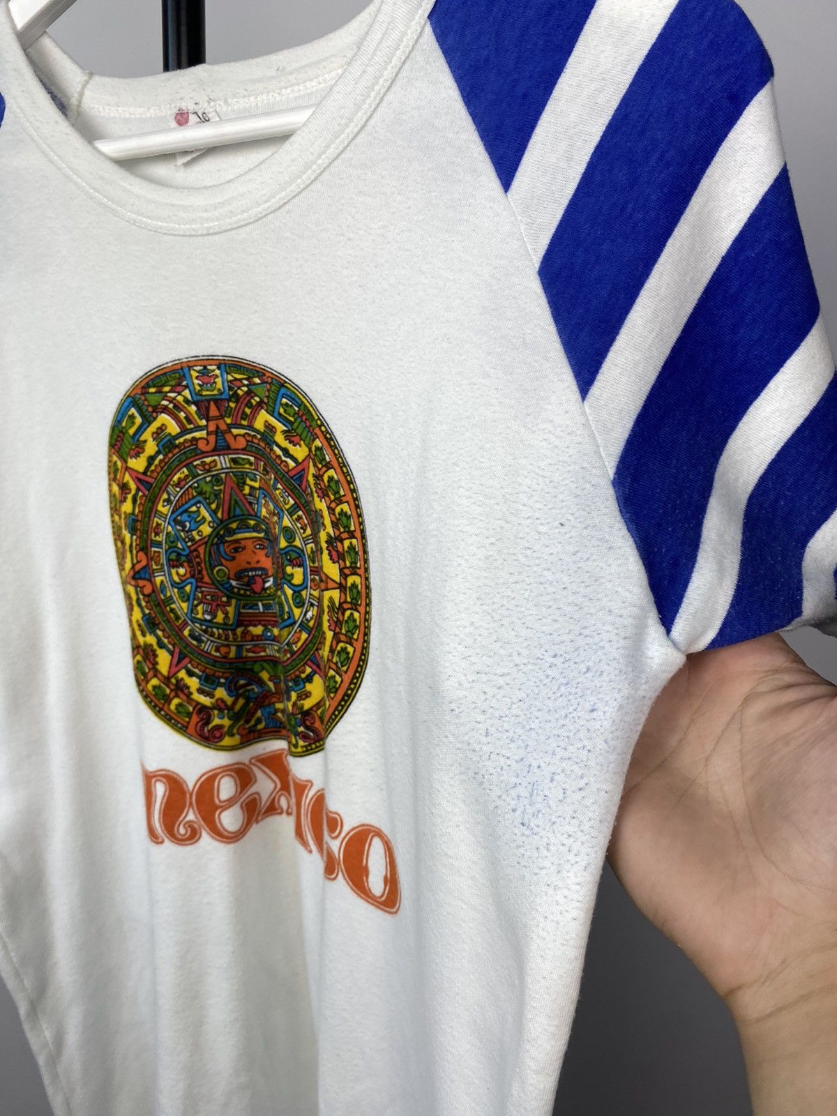 Band Tees × Vintage Vintage 80-90s Aztec ART Mexico single stitch T-Shirt Size US S / EU 44-46 / 1 - 6 Thumbnail