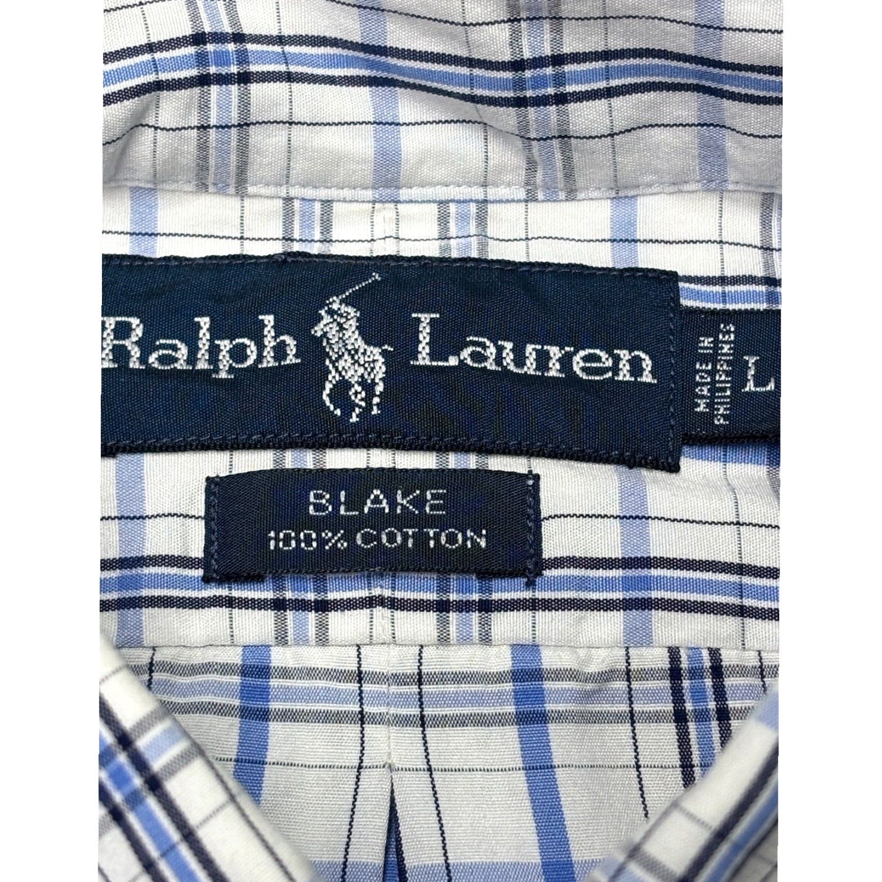 Polo Ralph Lauren Polo Ralph Lauren Blake Mens Large Blue White Plaid Cotton Button Down Shirt L Size US L / EU 52-54 / 3 - 4 Thumbnail