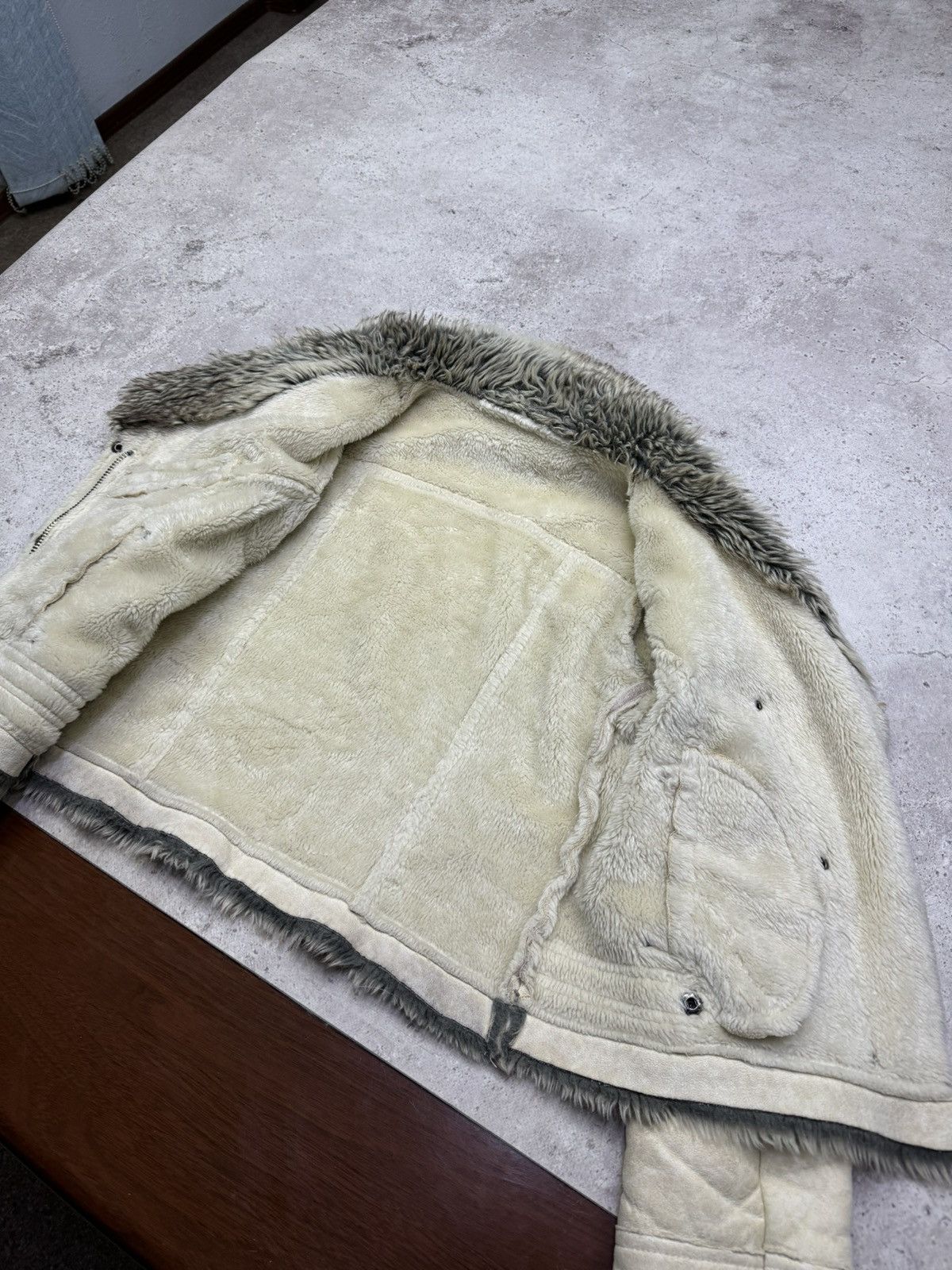 Japanese Brand Vintage 00s Marble Fur/Suede Cropped Rick OwensStyle Jacket Size US S / EU 44-46 / 1 - 9 Thumbnail