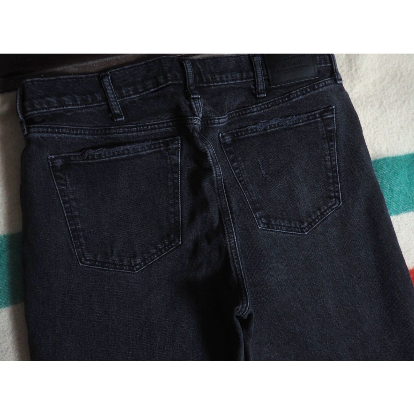 Abercrombie & Fitch VINTAGE Abercrombie & Fitch Denim Jeans Pants 36x32 Black Straight Stretch Logo Men Jeans Size US 36 / EU 52 - 4 Thumbnail