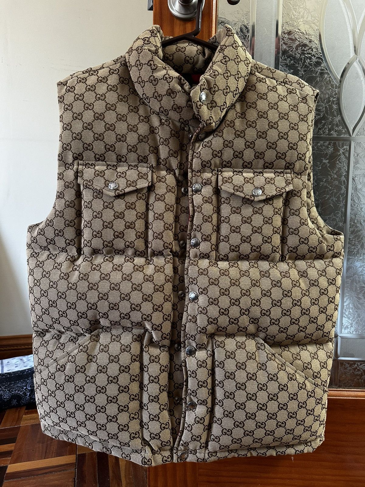 Gucci × The North Face Gucci x The North Face GG Monogram Down Vest Beige Size US M / EU 48-50 / 2 - 1 Thumbnail