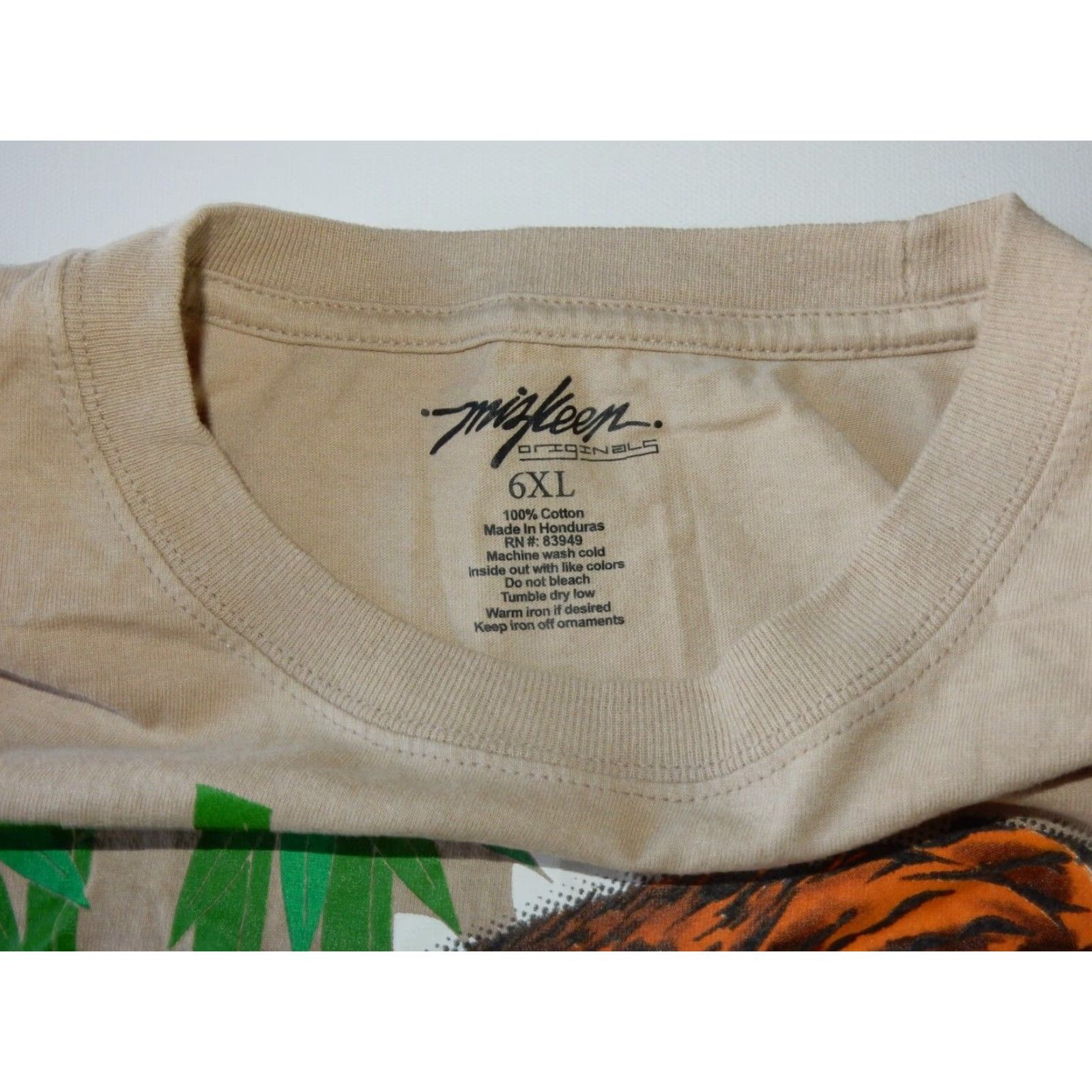 Vintage MISKEEN Graphic Print T-Shirt Men's Big & Tall 6XL Beige Short Sleeve Size US XXL / EU 58 / 5 - 4 Thumbnail