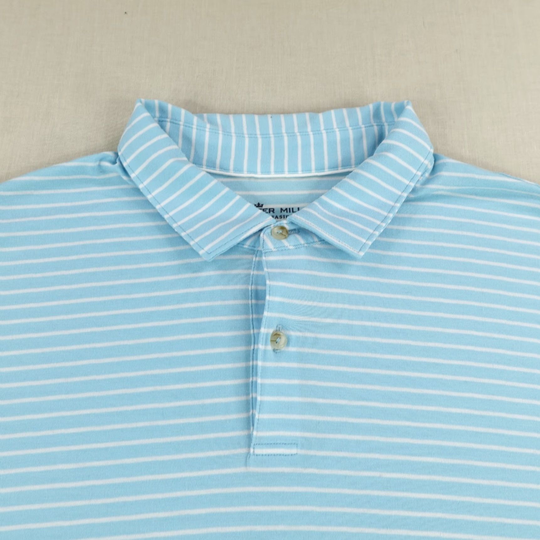Peter Millar Peter Millar Polo Shirt Mens XL Blue White Stripes Polo Shirt Golf Beache Outdoor Preppy Sports XL Mens Blue Size US XL / EU 56 / 4 - 2 Thumbnail