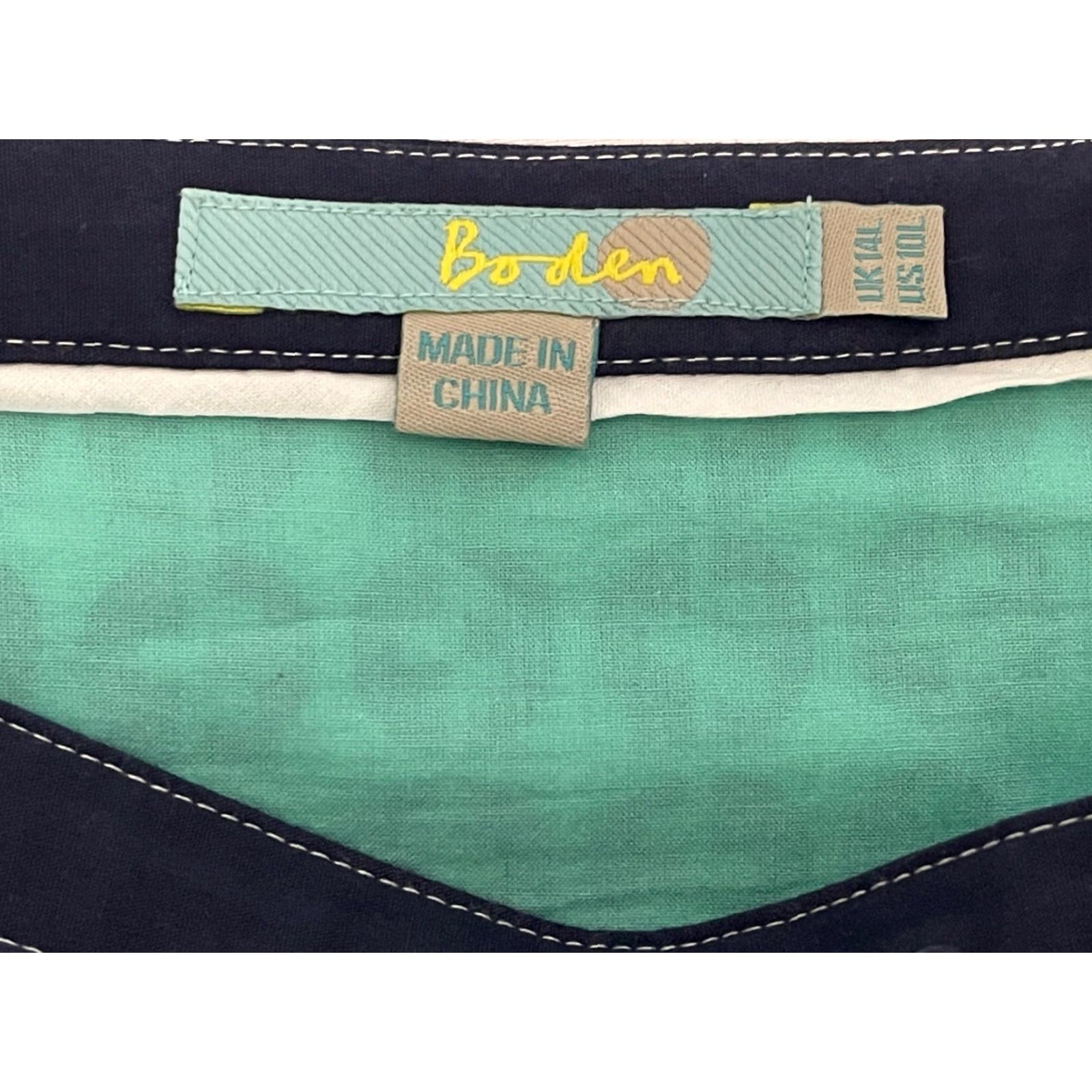 Boden Boden Womens Pencil Skirt Multicolor Geometric Lined Side Zip 100% Cotton 10L Size 32" / US 10 / IT 46 - 3 Thumbnail