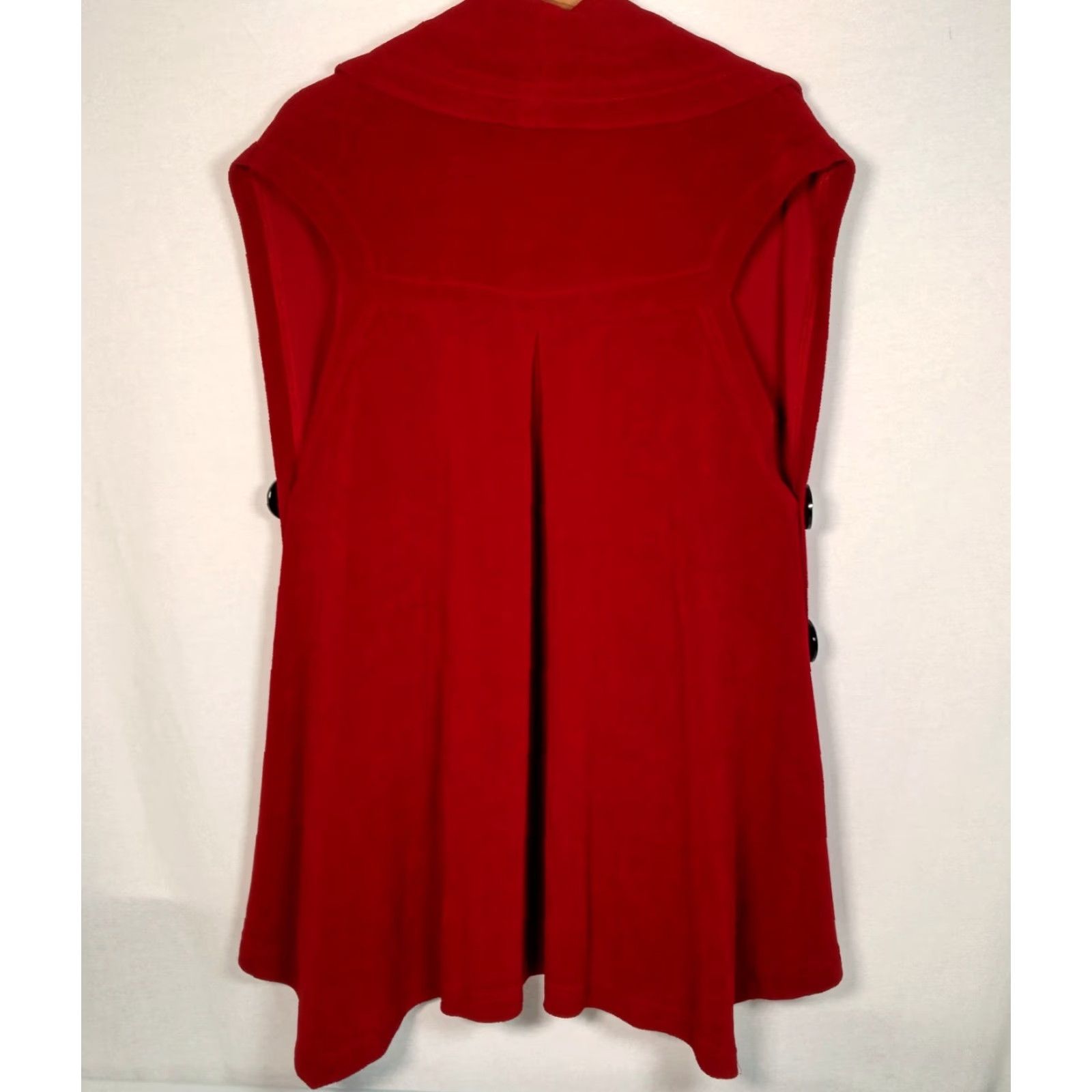 Soft Surroundings Soft Surroundings Vest Top Women XS Mesa Red Open Front Big Button Sleeveless Bohemian Hippie Lagenlook boho artsy Top Womens Size XS / US 0-2 / IT 36-38 - 2 Thumbnail
