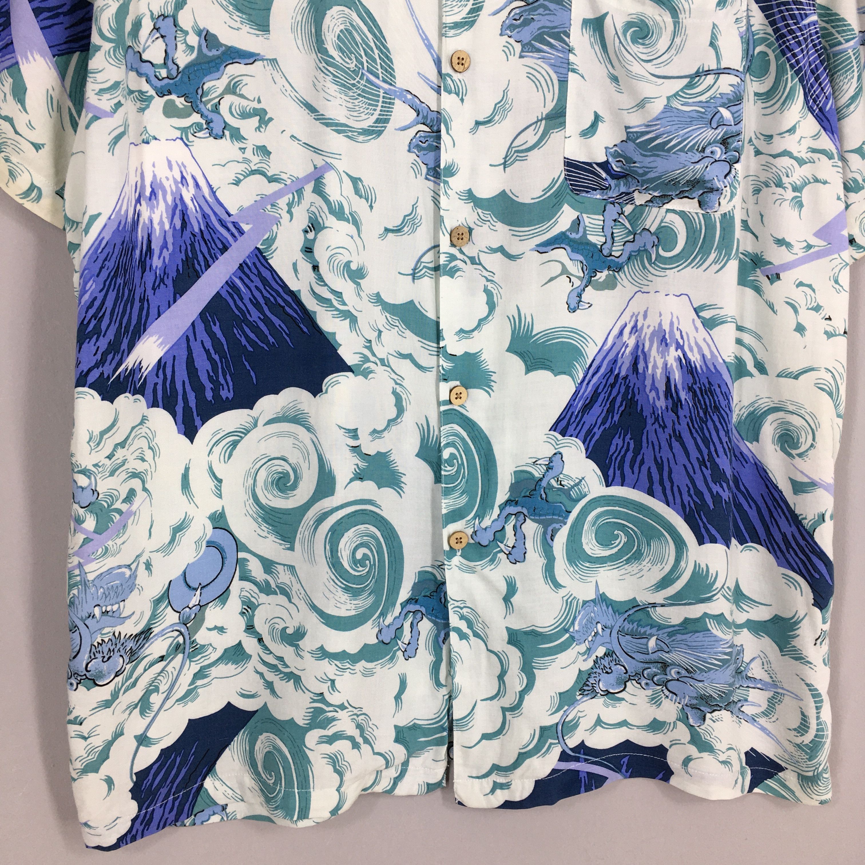 Sun Surf Vintage 80s Rockabilly Hawaiian Dragon Rayon Shirt Large Size US L / EU 52-54 / 3 - 4 Thumbnail