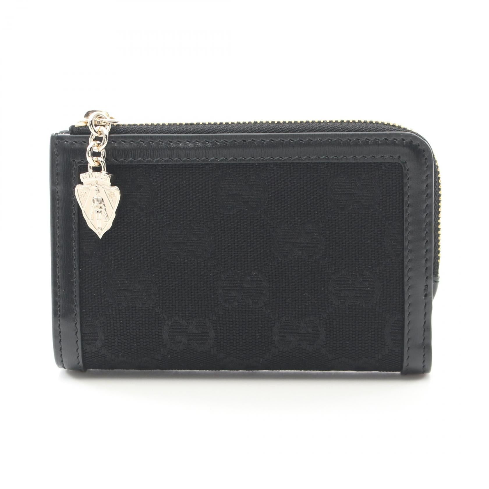 Gucci Gucci Gg Canvas Bi-Fold Wallet Leather Black Size ONE SIZE - 1 Thumbnail