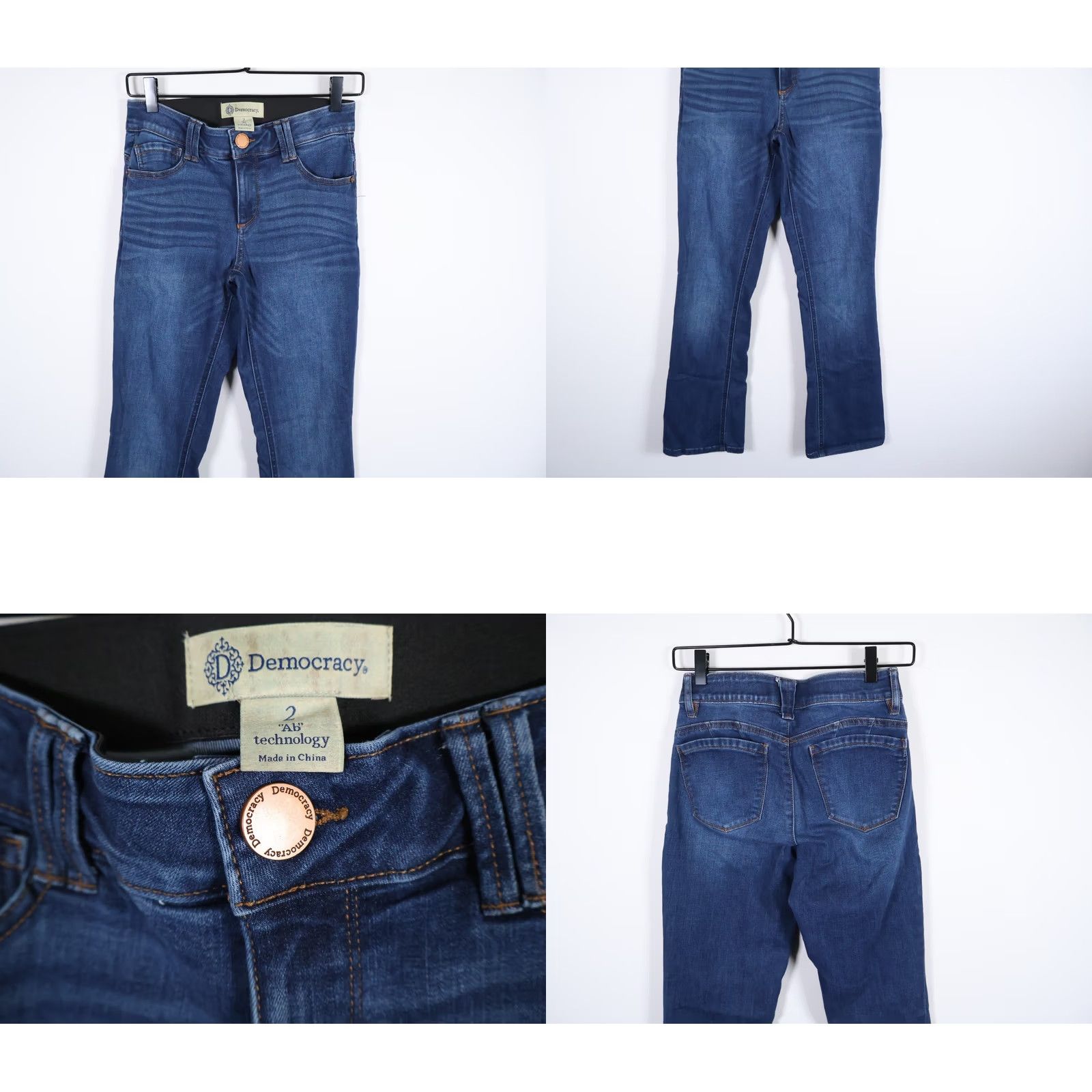 Vintage Democracy Jeans Women's Bootcut Denim 2 27 x 30.5 Regular Blue 90s Hipster Retro Pockets Stretch Inseam 30.5 Zip Fly Denim Size 26" / US 2 / IT 38 - 9 Thumbnail