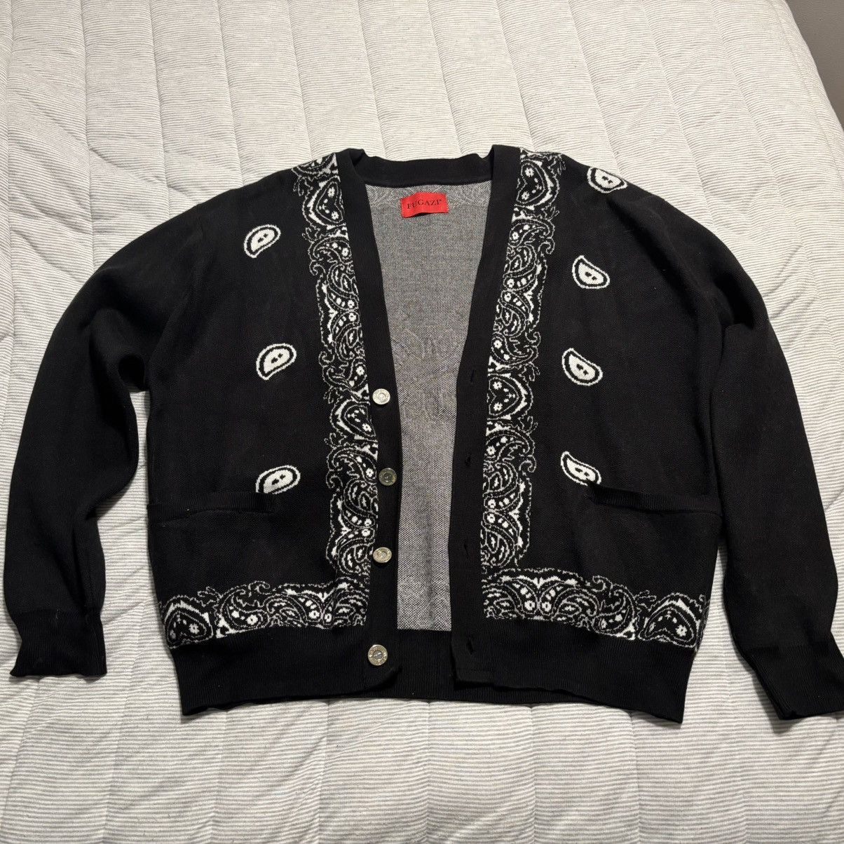 Fugazi Fugazi Paisley Knit Cardigan | Grailed