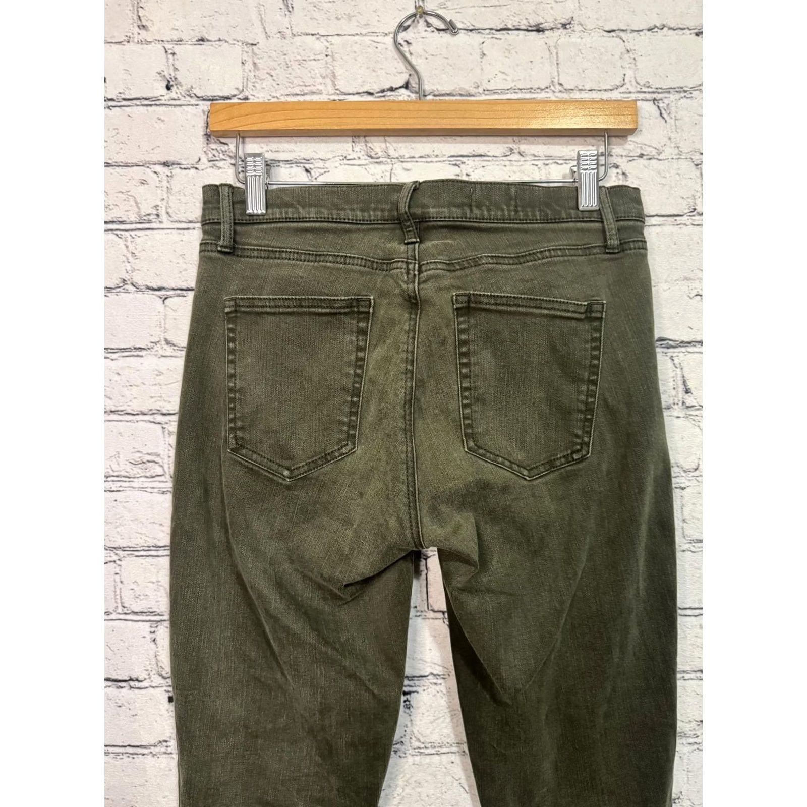 Gap Gap 1969 Resolution True Skinny Jeans - Olive Green - Size 28x28 - Denim - Women - Regular Fit - Button Closure - Cotton - Dark Wash Size 28" / US 6 / IT 42 - 7 Thumbnail