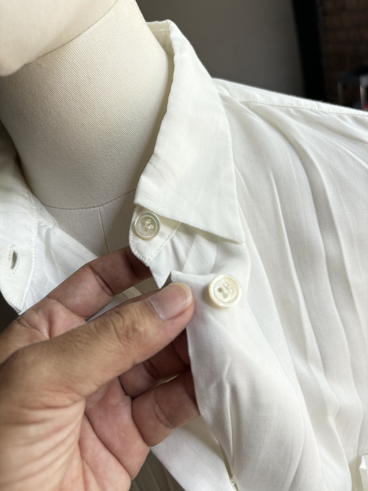 Issey Miyake Issey Miyake pleated white shirt Size M / US 6-8 / IT 42-44 - 6 Thumbnail