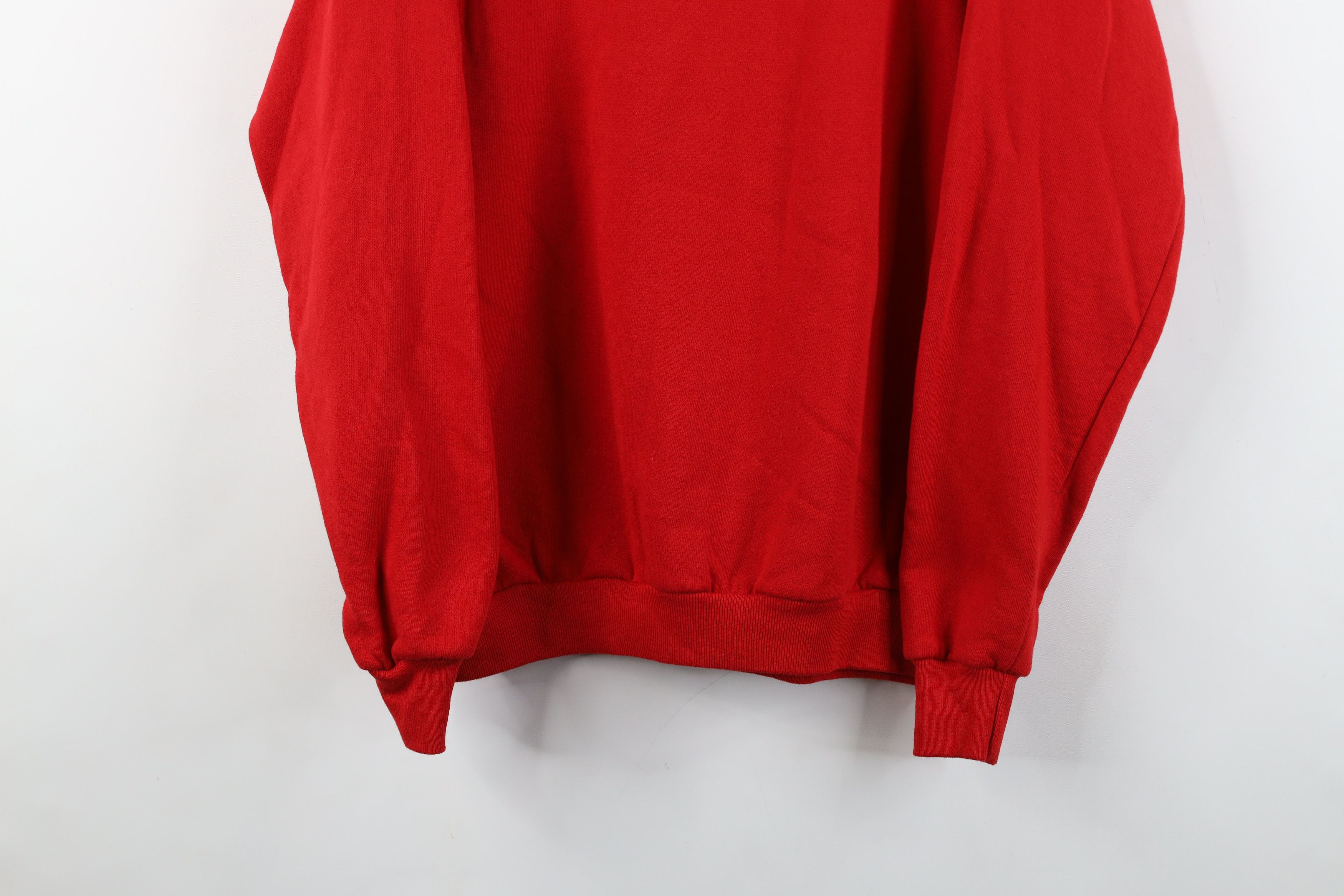 Vintage Vintage 80s 90s Streetwear Blank Crewneck Sweatshirt Red USA Size US XL / EU 56 / 4 - 3 Thumbnail