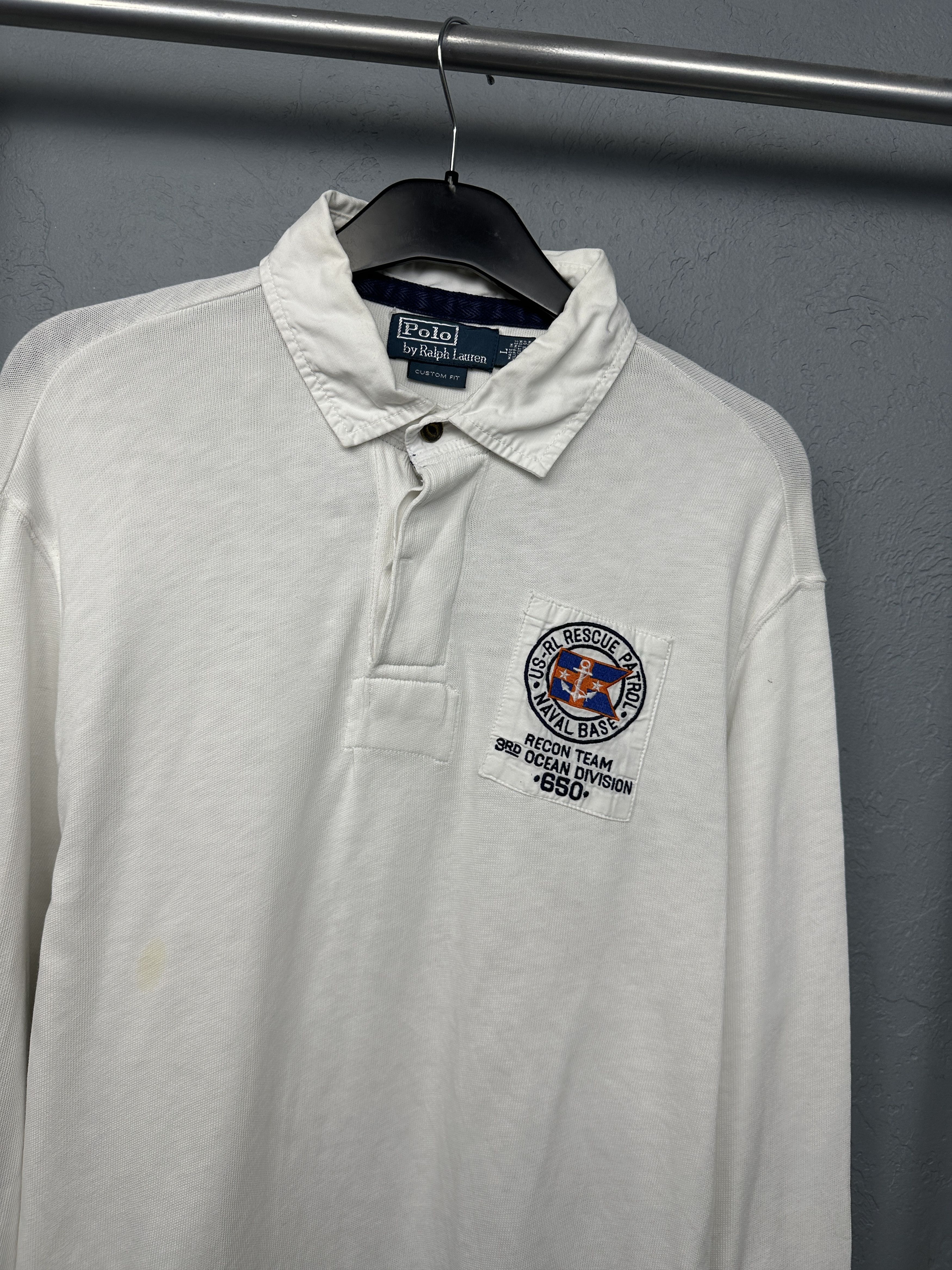 Polo Ralph Lauren Polo Ralph Lauren Vintage Mens Rugby Long Sleeve Polo Shirt Size US L / EU 52-54 / 3 - 4 Thumbnail